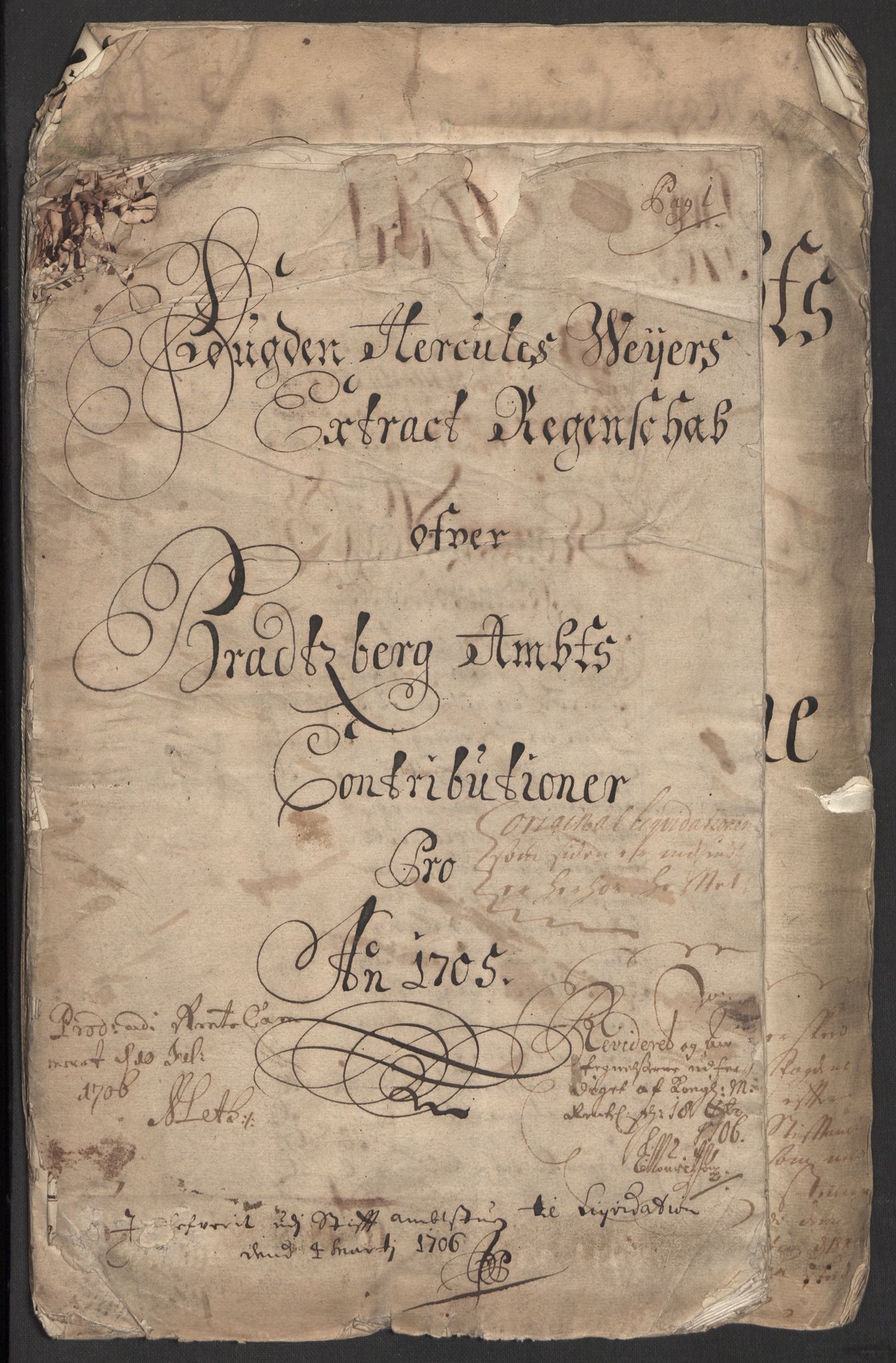 Rentekammeret inntil 1814, Reviderte regnskaper, Fogderegnskap, AV/RA-EA-4092/R36/L2113: Fogderegnskap Øvre og Nedre Telemark og Bamble, 1705, s. 3