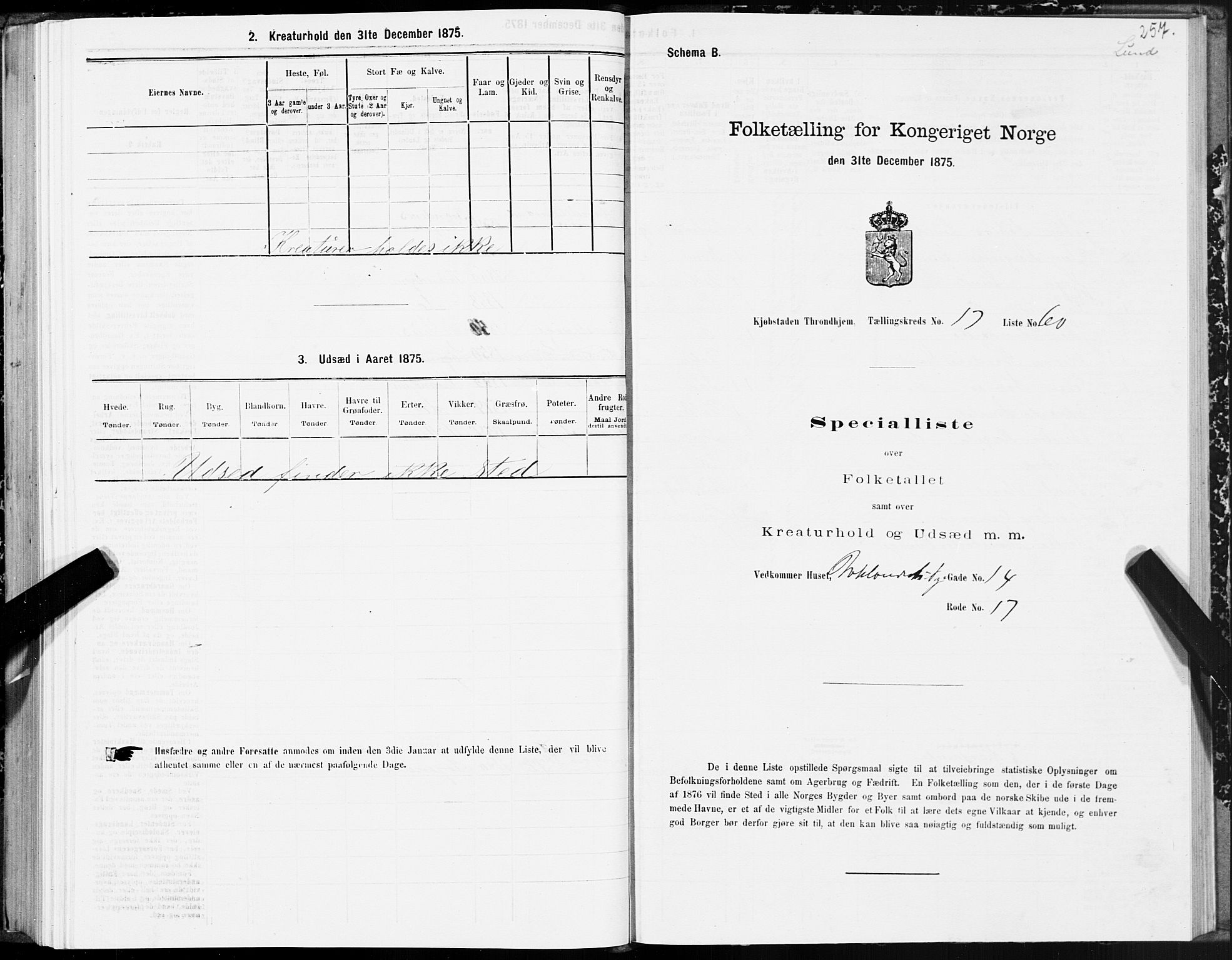 SAT, Folketelling 1875 for 1601 Trondheim kjøpstad, 1875, s. 9257