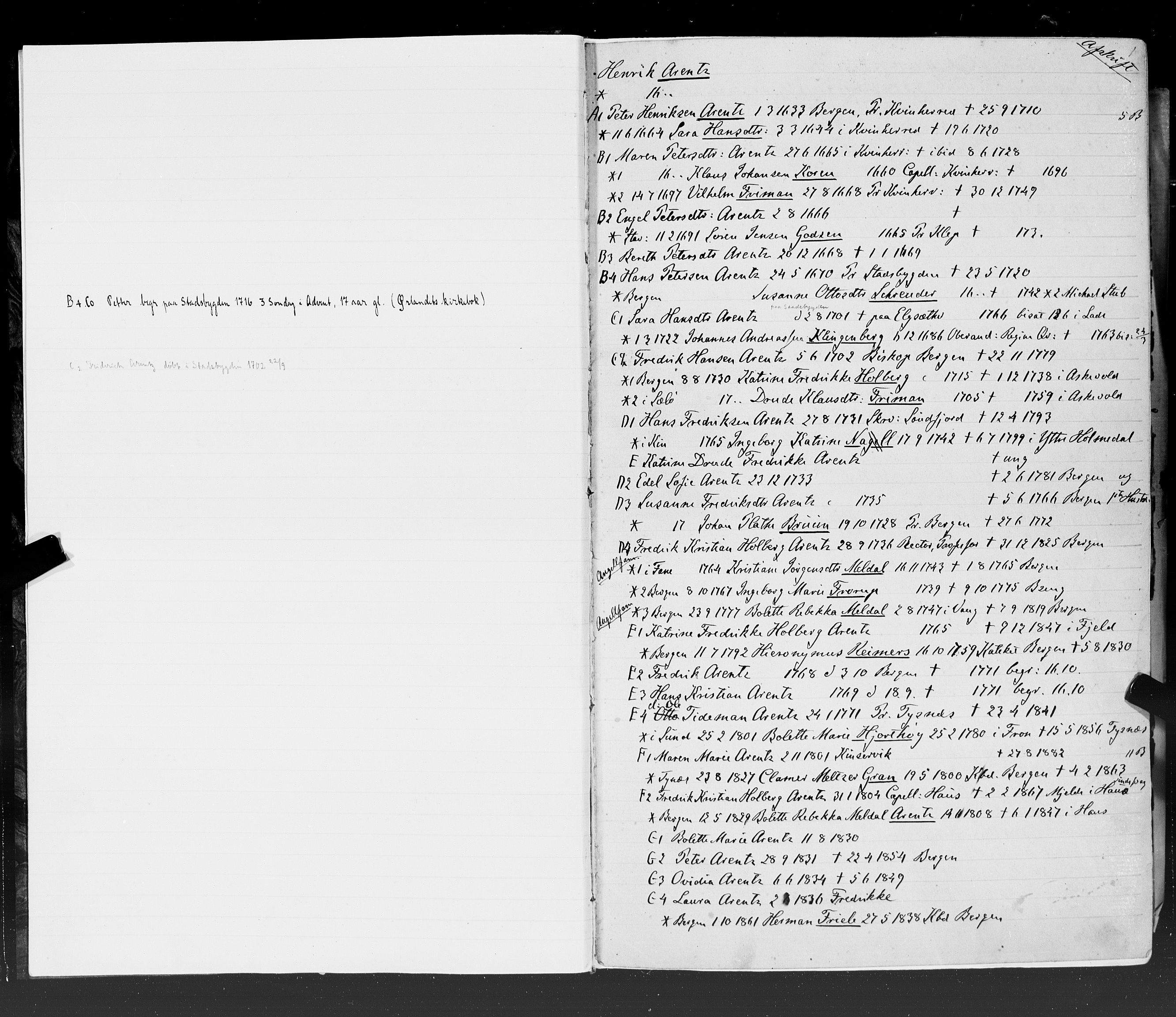 Hornemans samlinger, SAT/PA-X/A/L0015: A - K, 1600-1886