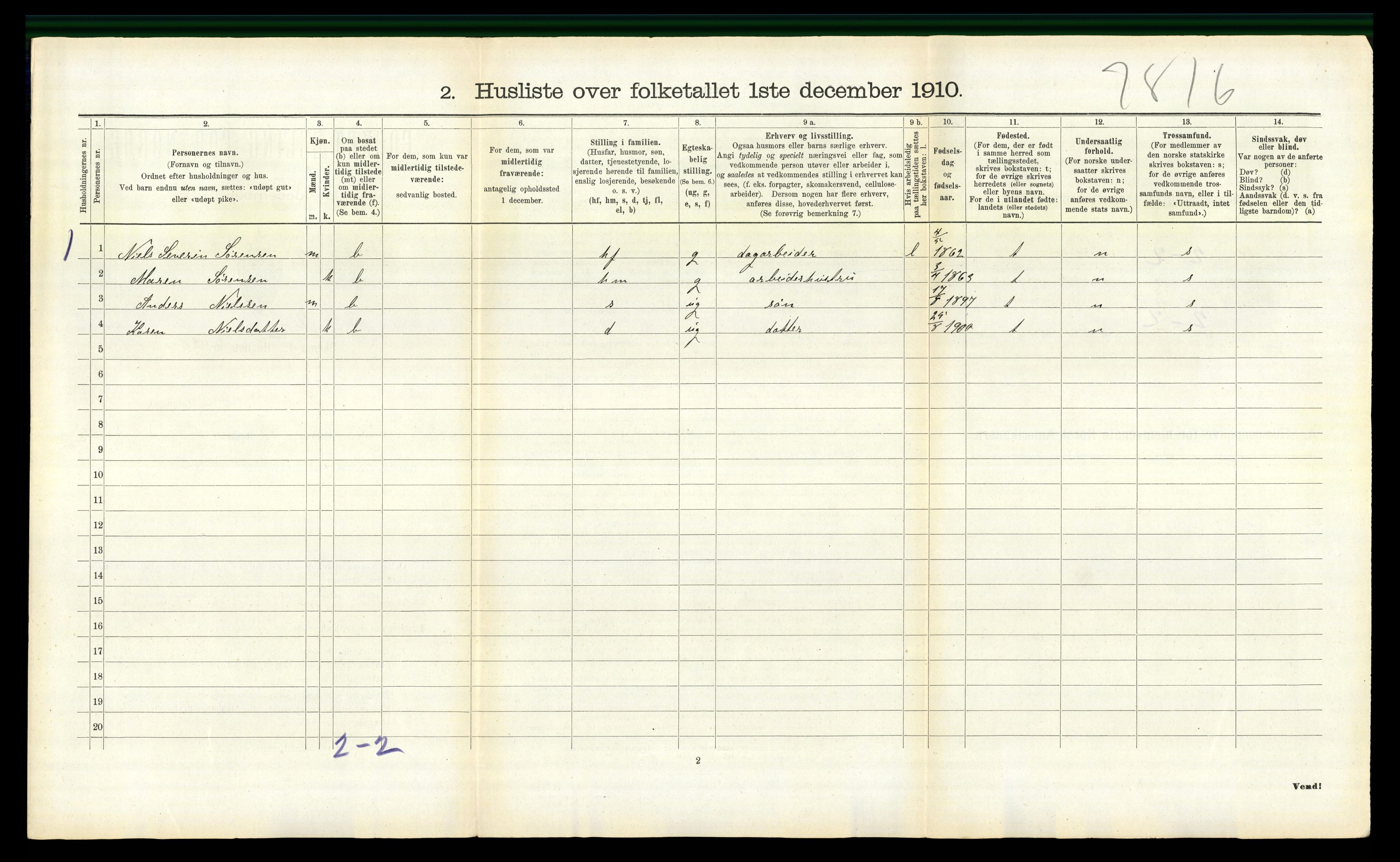 RA, Folketelling 1910 for 0913 Søndeled herred, 1910, s. 821