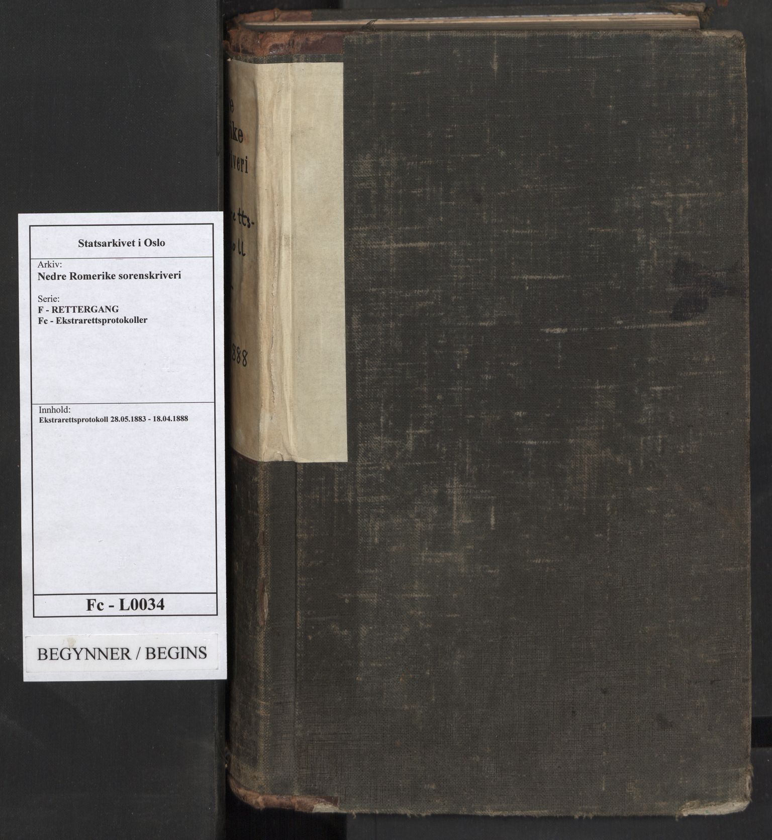 Nedre Romerike sorenskriveri, SAO/A-10469/F/Fc/L0034: Ekstrarettsprotokoll, 1883-1888