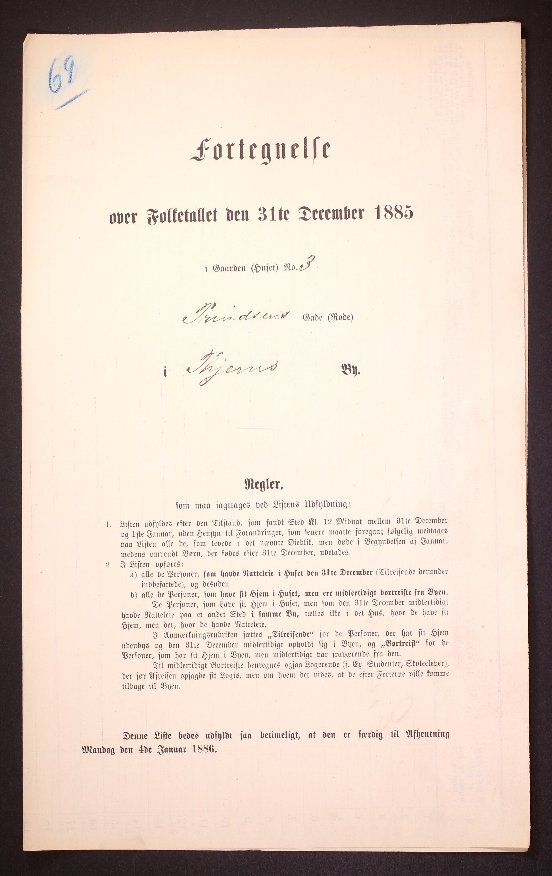 SAT, Folketelling 1885 for 1601 Trondheim kjøpstad, 1885, s. 1265