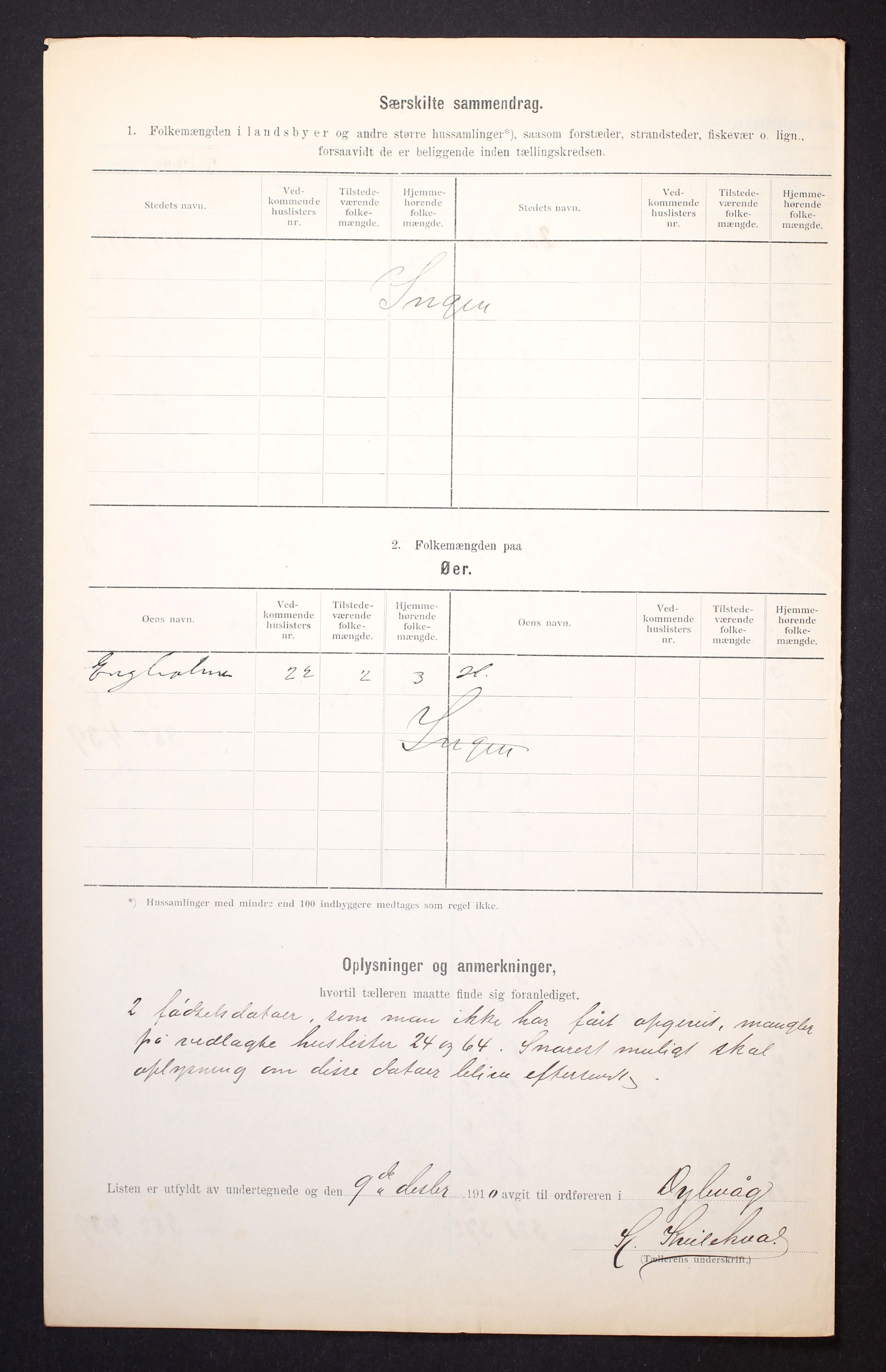 RA, Folketelling 1910 for 0915 Dypvåg herred, 1910, s. 30