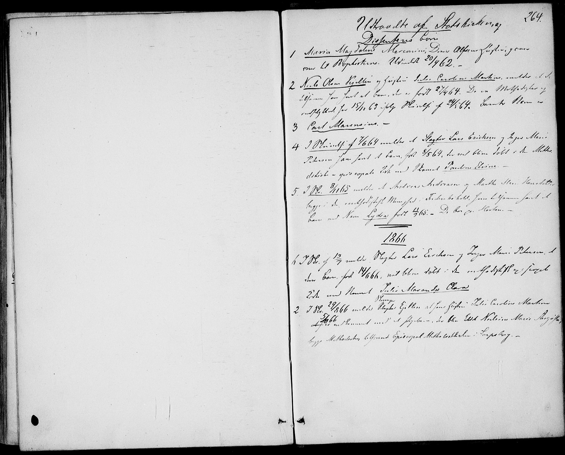 Borre kirkebøker, AV/SAKO-A-338/F/Fa/L0007: Ministerialbok nr. I 7, 1862-1867, s. 264