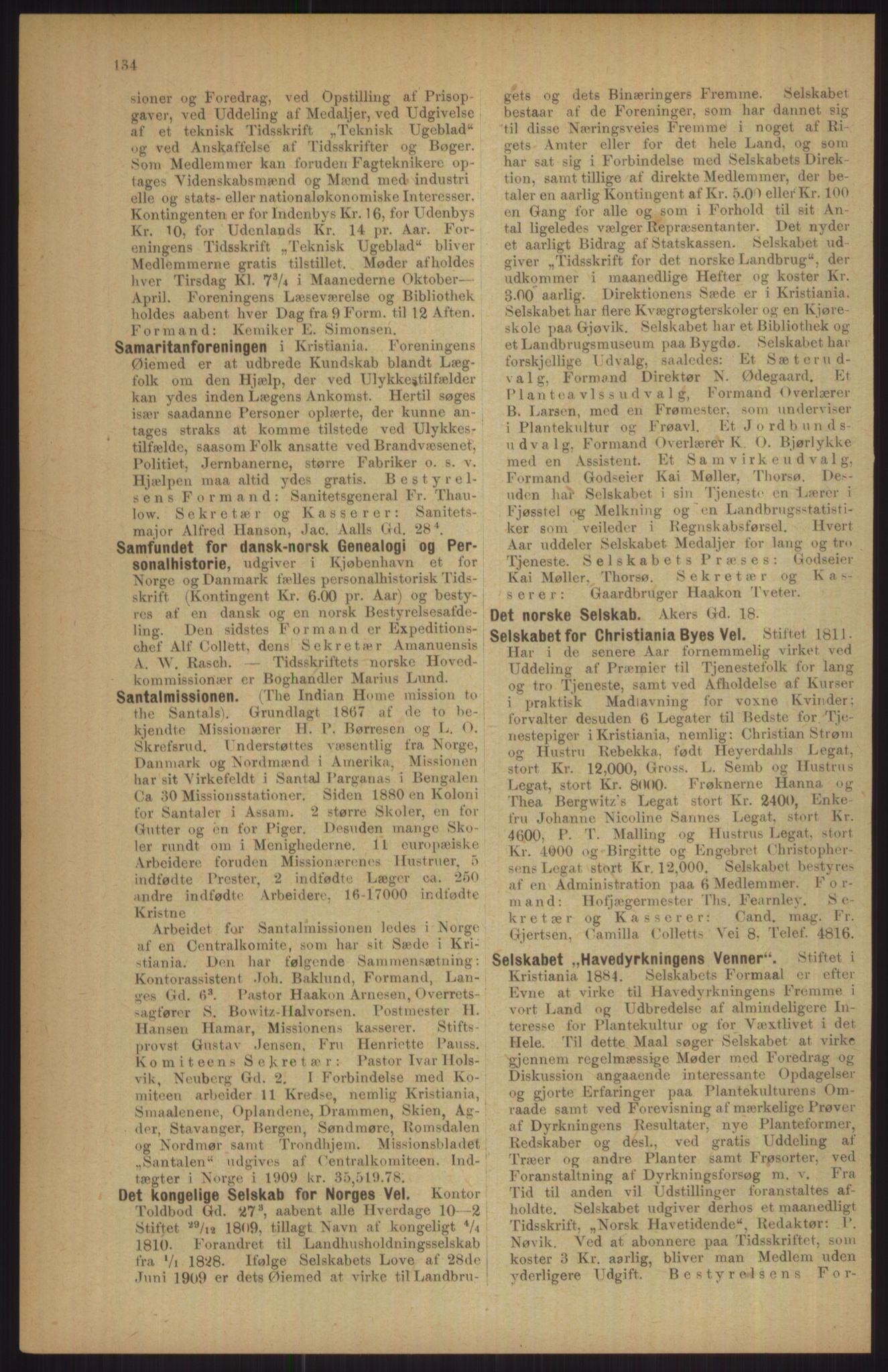 Kristiania/Oslo adressebok, PUBL/-, 1911, s. 134