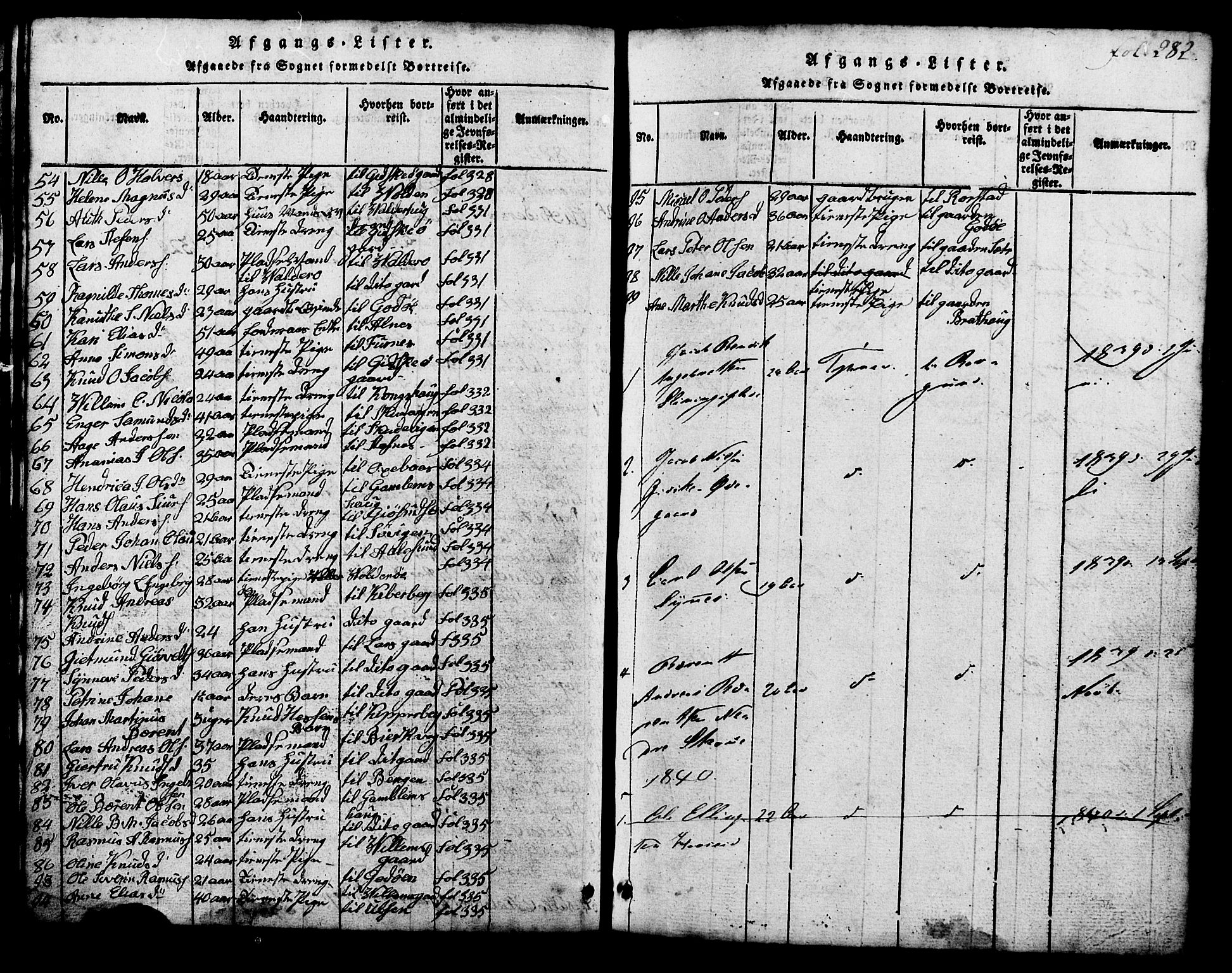 Ministerialprotokoller, klokkerbøker og fødselsregistre - Møre og Romsdal, AV/SAT-A-1454/537/L0520: Klokkerbok nr. 537C01, 1819-1868, s. 282