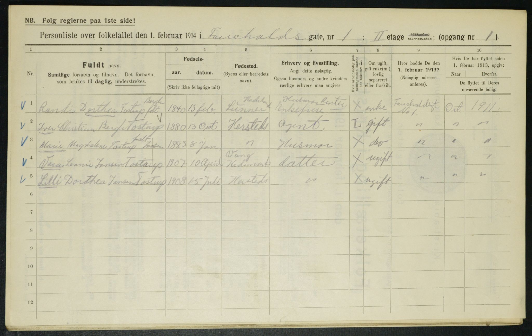 OBA, Kommunal folketelling 1.2.1914 for Kristiania, 1914, s. 23837