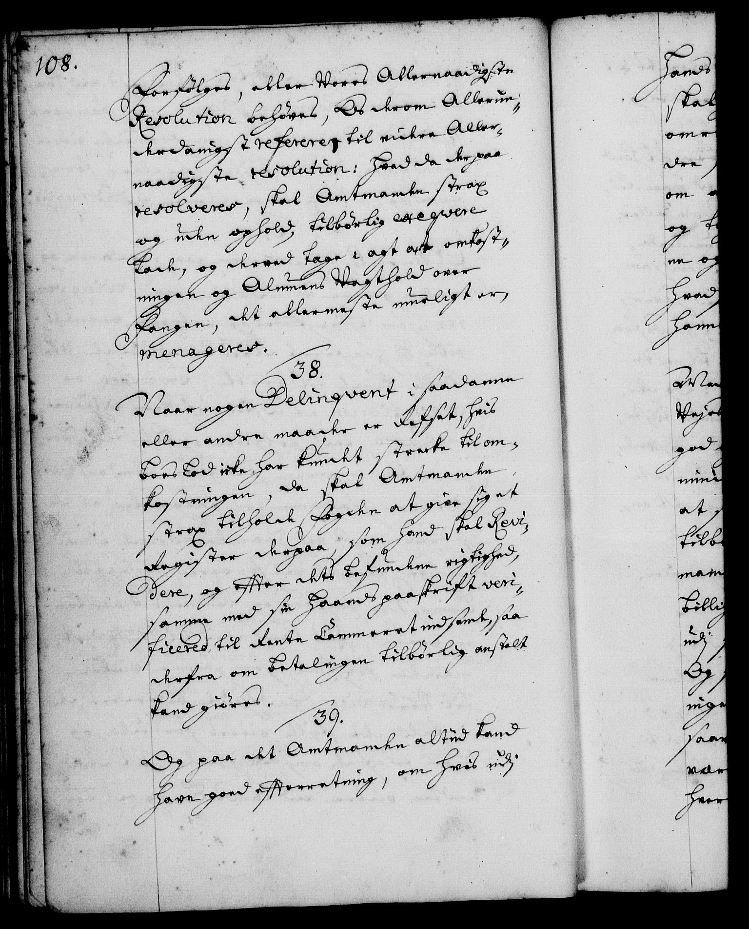Rentekammeret, Kammerkanselliet, RA/EA-3111/G/Gg/Ggi/L0001: Norsk instruksjonsprotokoll med register (merket RK 53.34), 1720-1729, s. 108