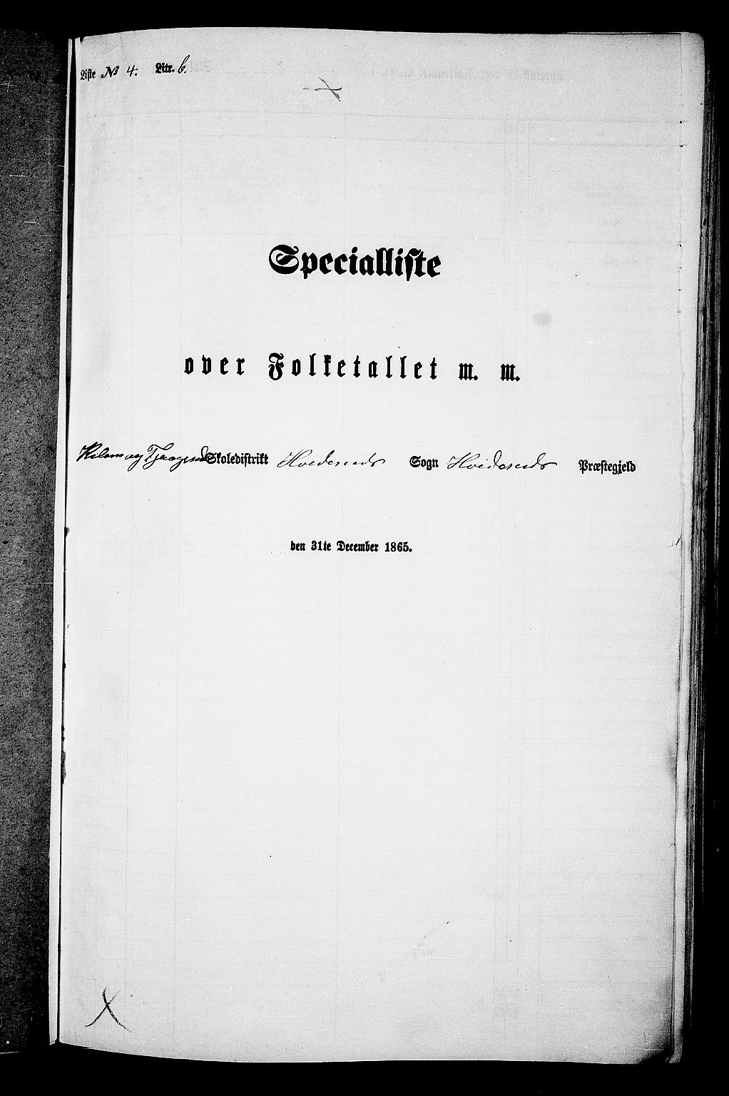 RA, Folketelling 1865 for 0829P Kviteseid prestegjeld, 1865, s. 69