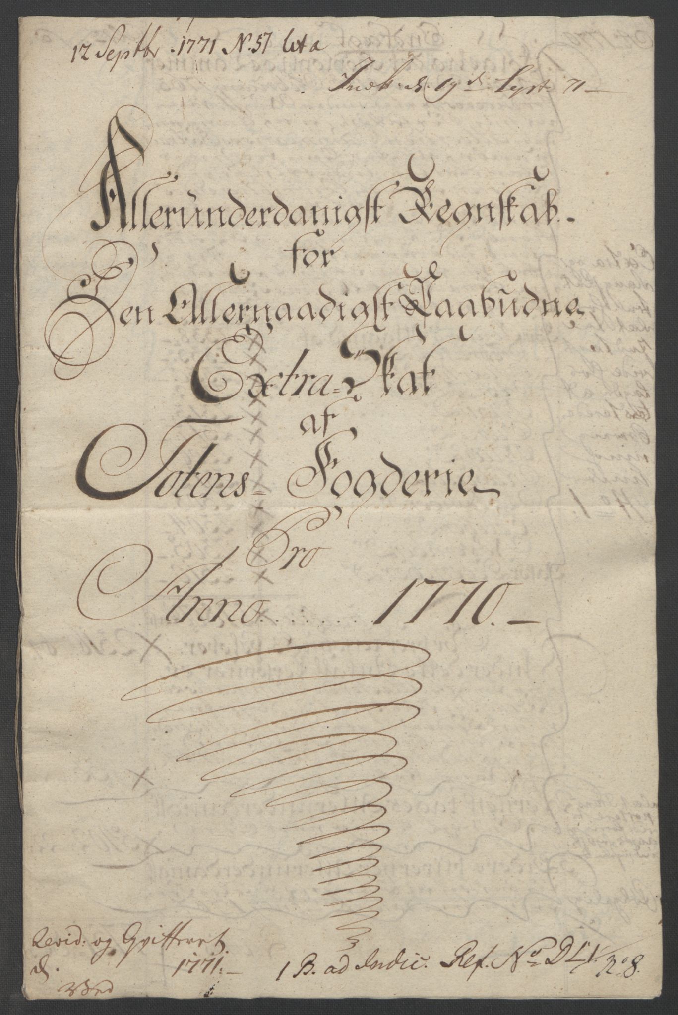 Rentekammeret inntil 1814, Reviderte regnskaper, Fogderegnskap, AV/RA-EA-4092/R19/L1399: Fogderegnskap Toten, Hadeland og Vardal, 1762-1783, s. 201
