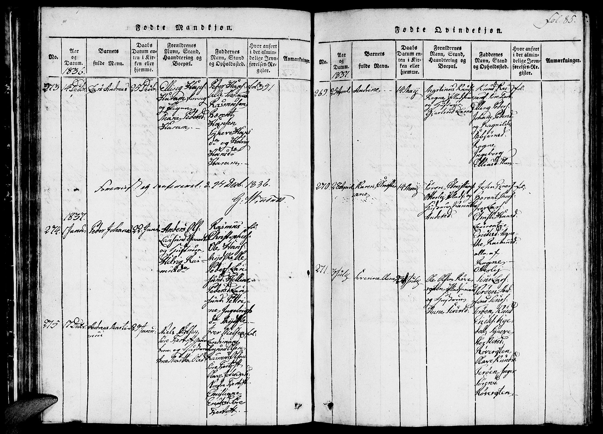Ministerialprotokoller, klokkerbøker og fødselsregistre - Møre og Romsdal, SAT/A-1454/536/L0506: Klokkerbok nr. 536C01, 1818-1859, s. 85