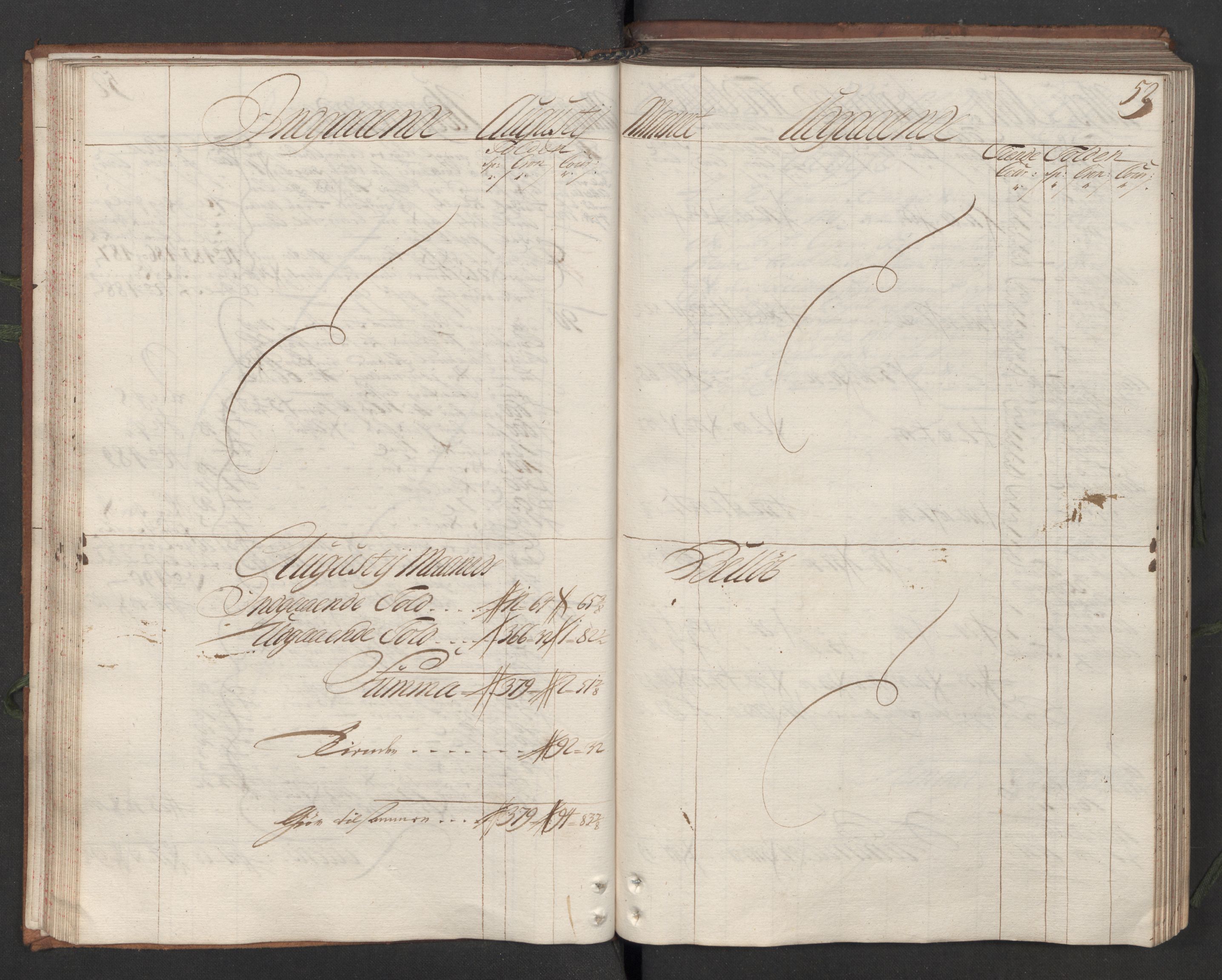 Generaltollkammeret, tollregnskaper, AV/RA-EA-5490/R05/L0012/0001: Tollregnskaper Moss, Son, Krokstad / Hovedtollbok, 1731, s. 52b-53a