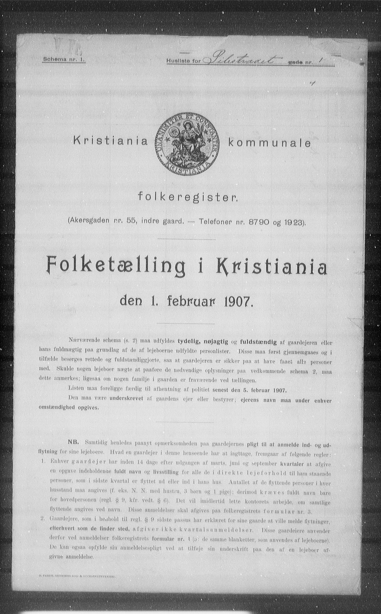 OBA, Kommunal folketelling 1.2.1907 for Kristiania kjøpstad, 1907, s. 40341