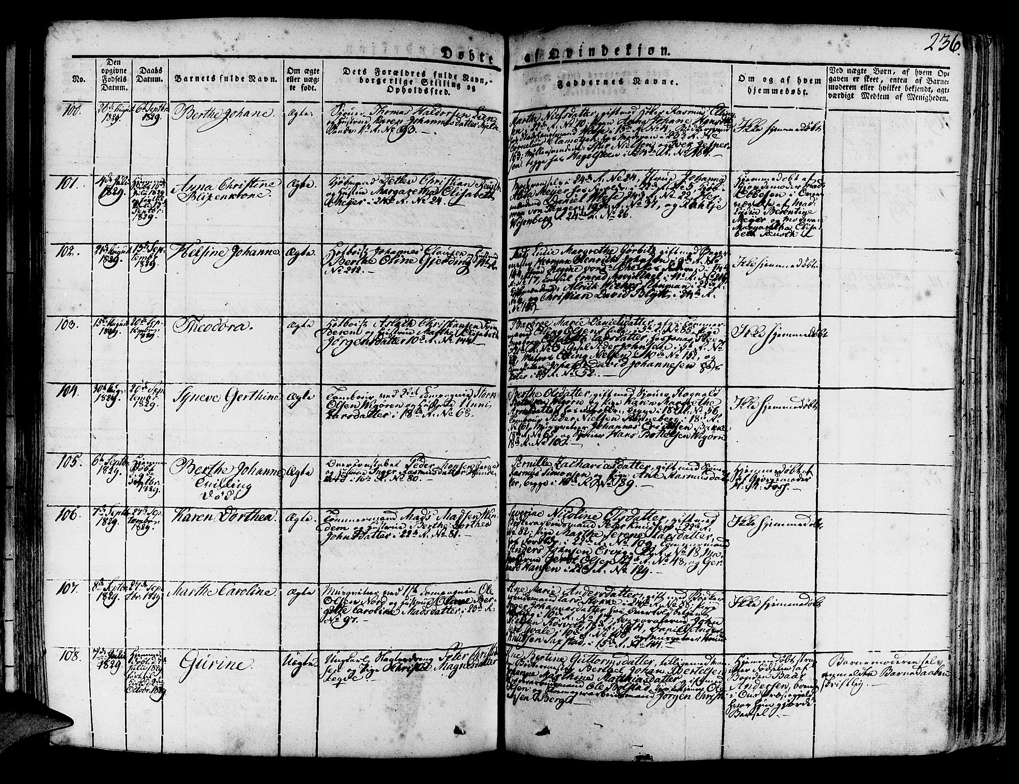 Korskirken sokneprestembete, AV/SAB-A-76101/H/Haa/L0014: Ministerialbok nr. A 14, 1823-1835, s. 236