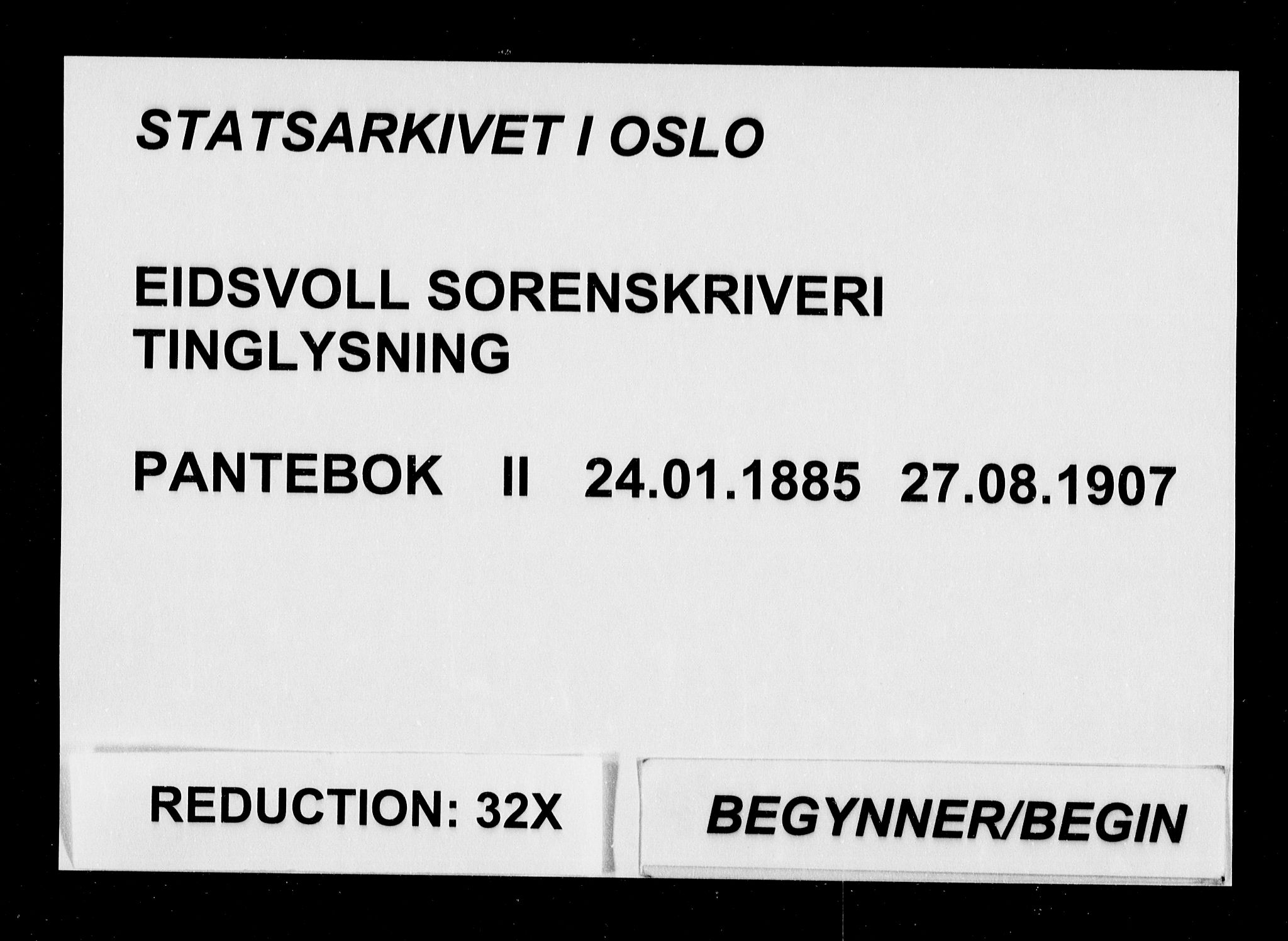 Eidsvoll tingrett, SAO/A-10371/G/Gb/Gba/L0007xb: Pantebok nr. II, 1885-1907