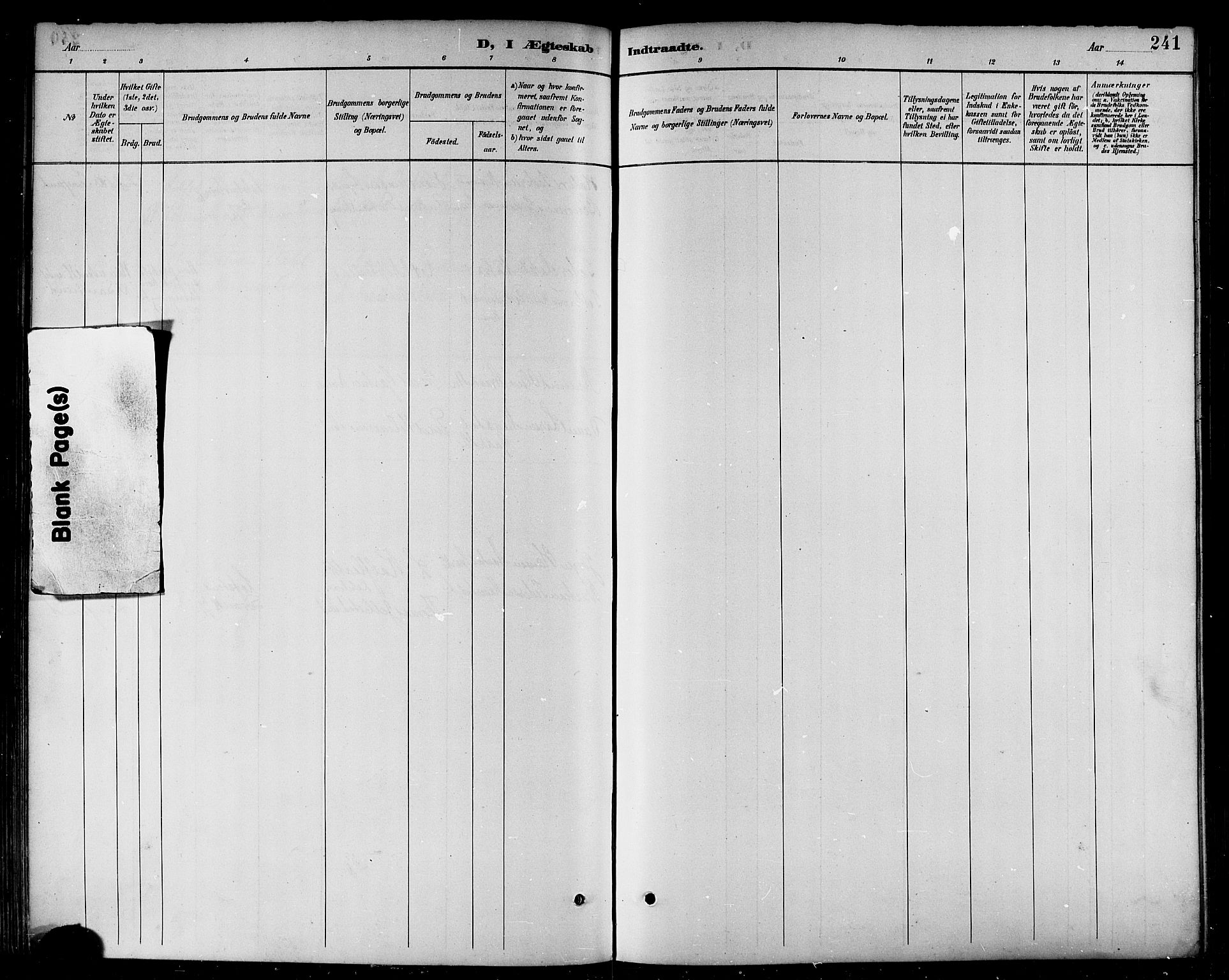 Ministerialprotokoller, klokkerbøker og fødselsregistre - Nordland, SAT/A-1459/874/L1060: Ministerialbok nr. 874A04, 1890-1899, s. 241