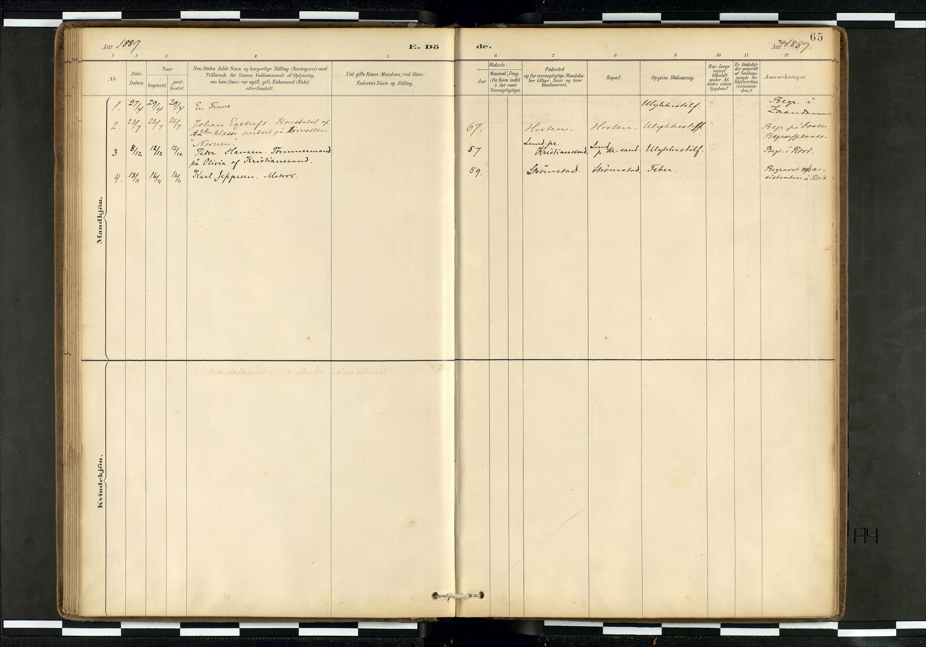 Den norske sjømannsmisjon i utlandet/Hollandske havner (Amsterdam-Rotterdam-Europort), AV/SAB-SAB/PA-0106/H/Ha/Haa/L0002: Ministerialbok nr. A 2, 1887-1907, s. 64b-65a