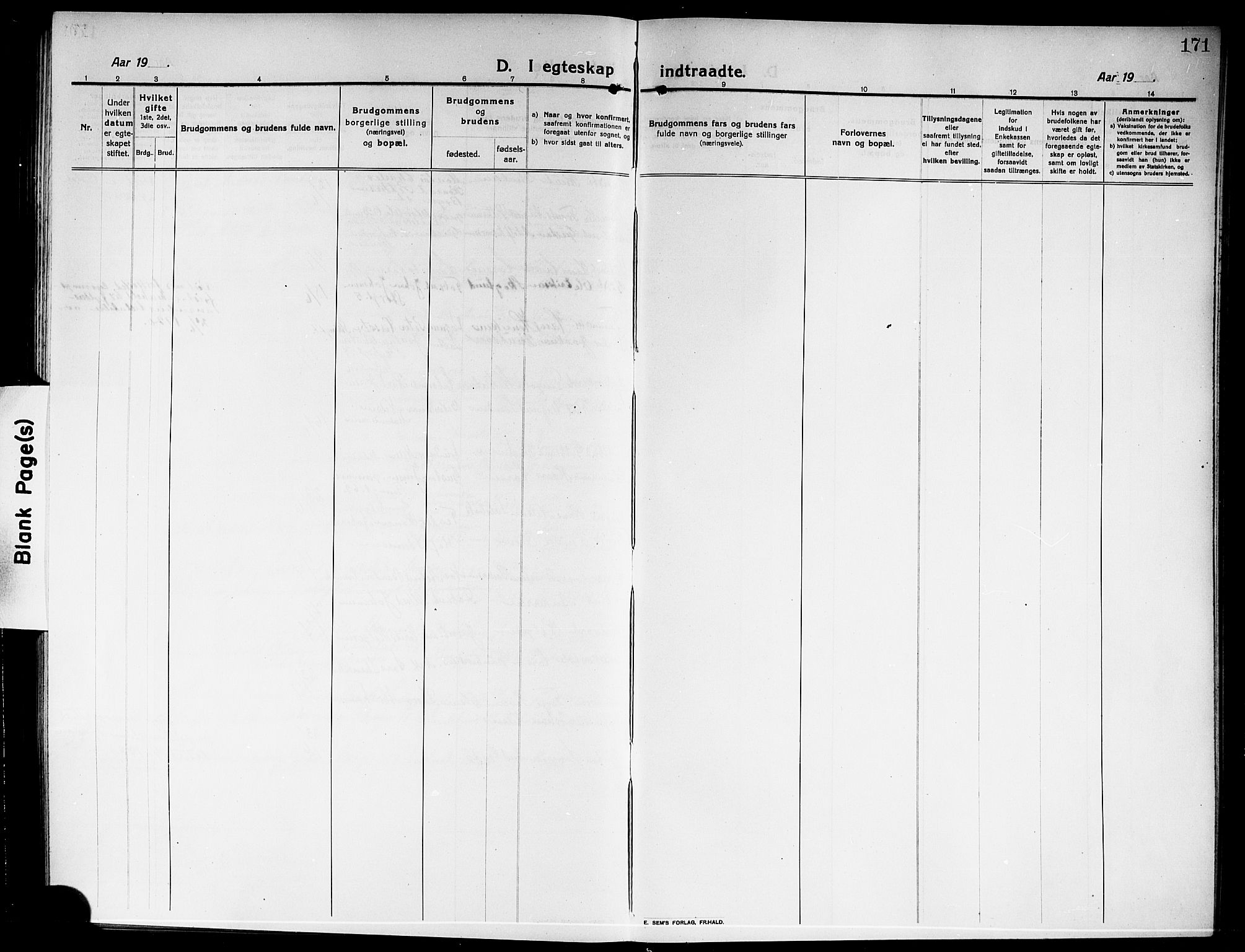 Rjukan kirkebøker, AV/SAKO-A-294/G/Ga/L0002: Klokkerbok nr. 2, 1913-1920, s. 171