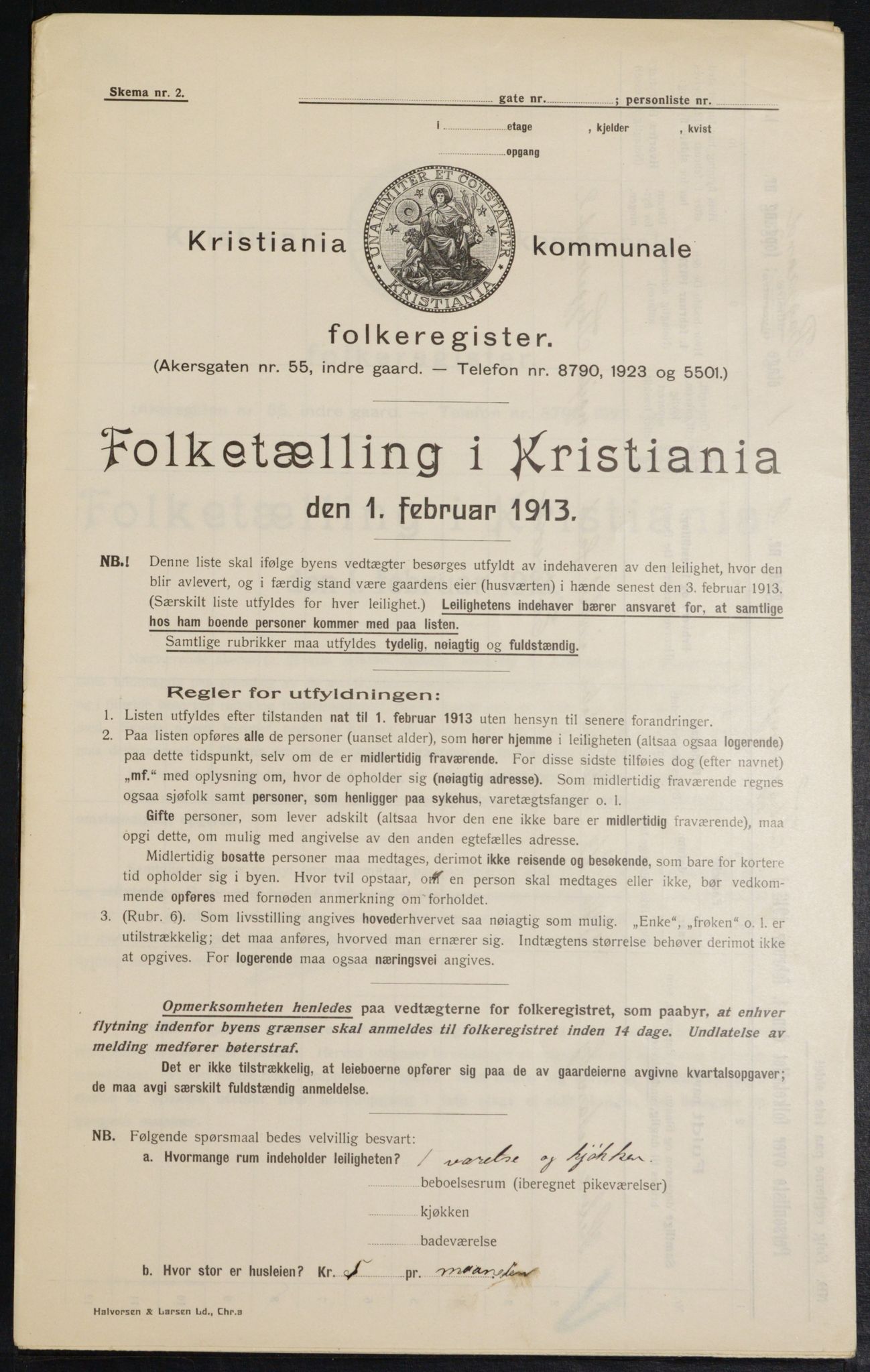 OBA, Kommunal folketelling 1.2.1913 for Kristiania, 1913, s. 111387