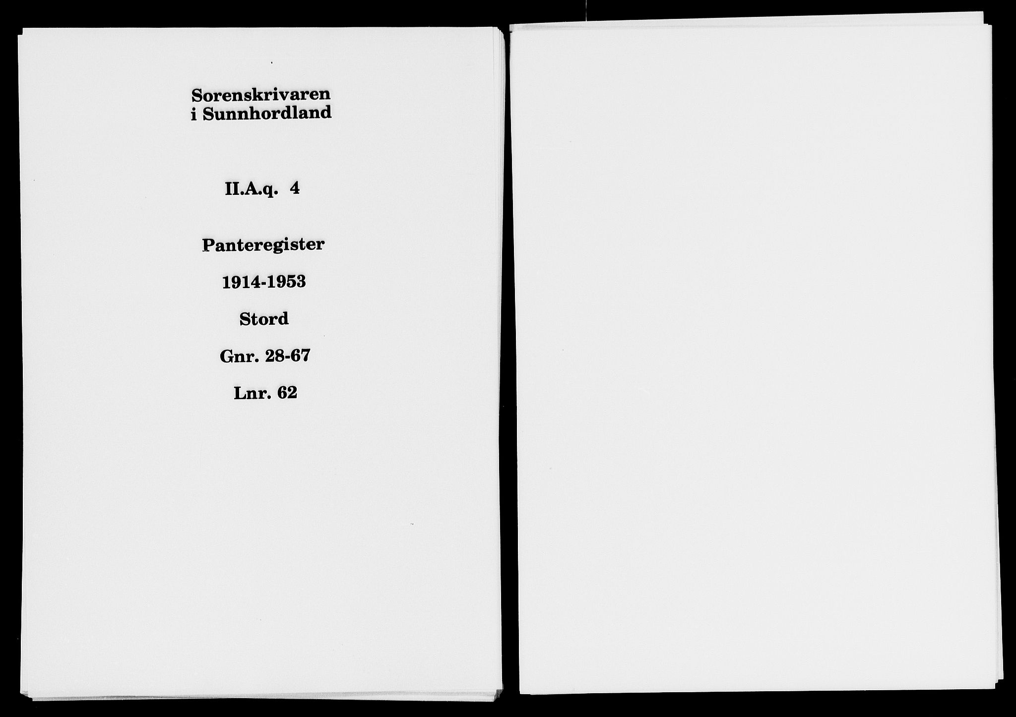 Sunnhordland sorenskrivar, SAB/A-2401/1/G/Ga/Gaq/L0004: Panteregister nr. II.A.q.4, 1914-1953