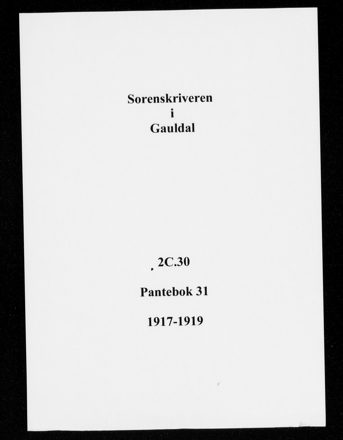 Gauldal sorenskriveri, SAT/A-0014/1/2/2C/L0030: Pantebok nr. 31, 1917-1919