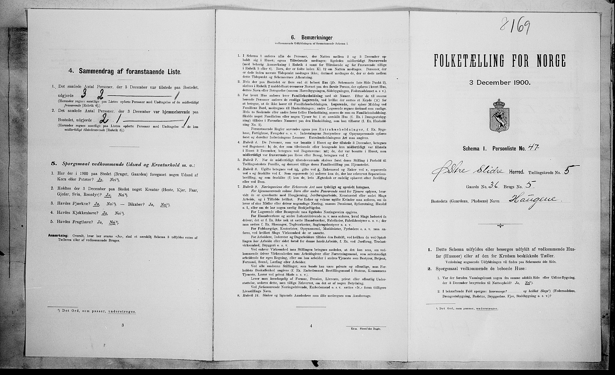 SAH, Folketelling 1900 for 0544 Øystre Slidre herred, 1900, s. 538