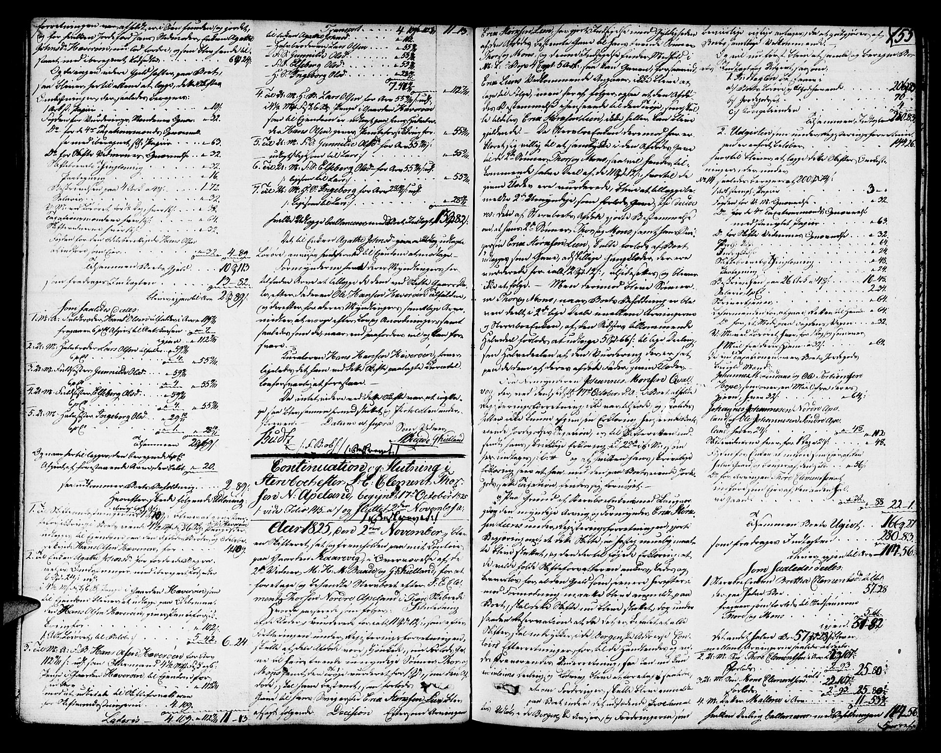 Sunnhordland sorenskrivar, SAB/A-2401/1/H/Ha/Had/L0003: Skifteprotokollar. Føyen, Fjære og Våg. Fol. 365- ut. Register i protokoll., 1824-1828, s. 154b-155a