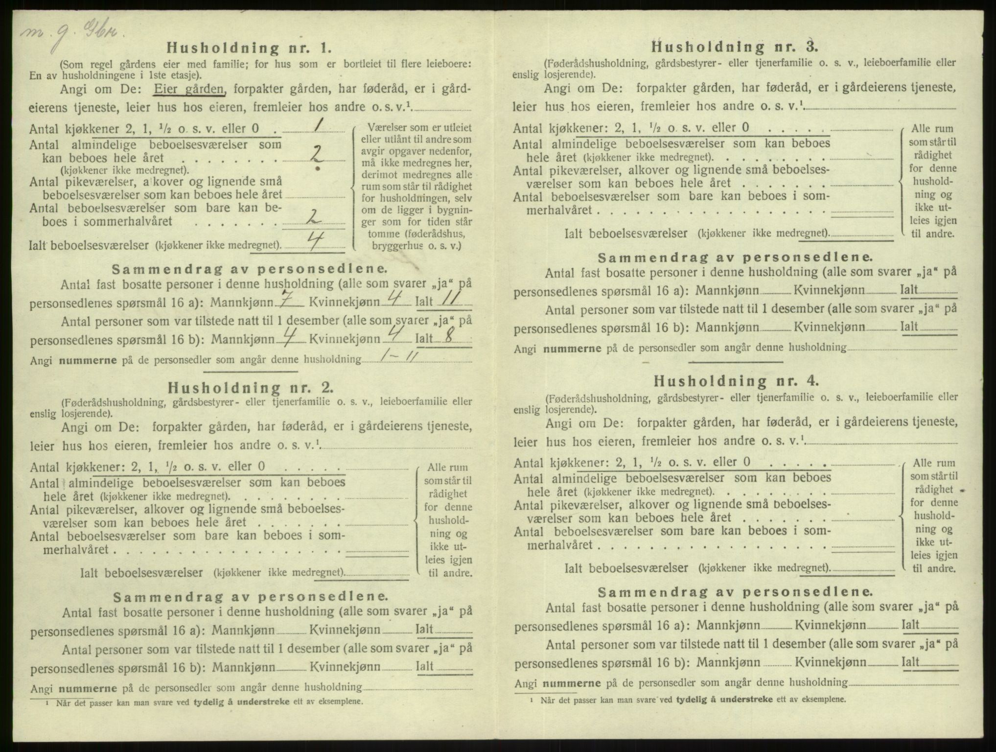 SAB, Folketelling 1920 for 1411 Gulen herred, 1920, s. 470