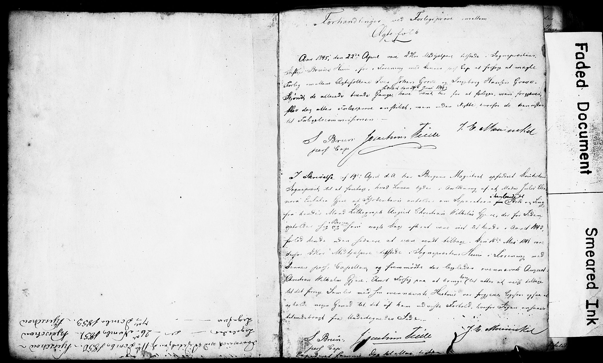 Domkirken sokneprestembete, SAB/A-74801: Forlovererklæringer nr. II.5.4, 1845-1852