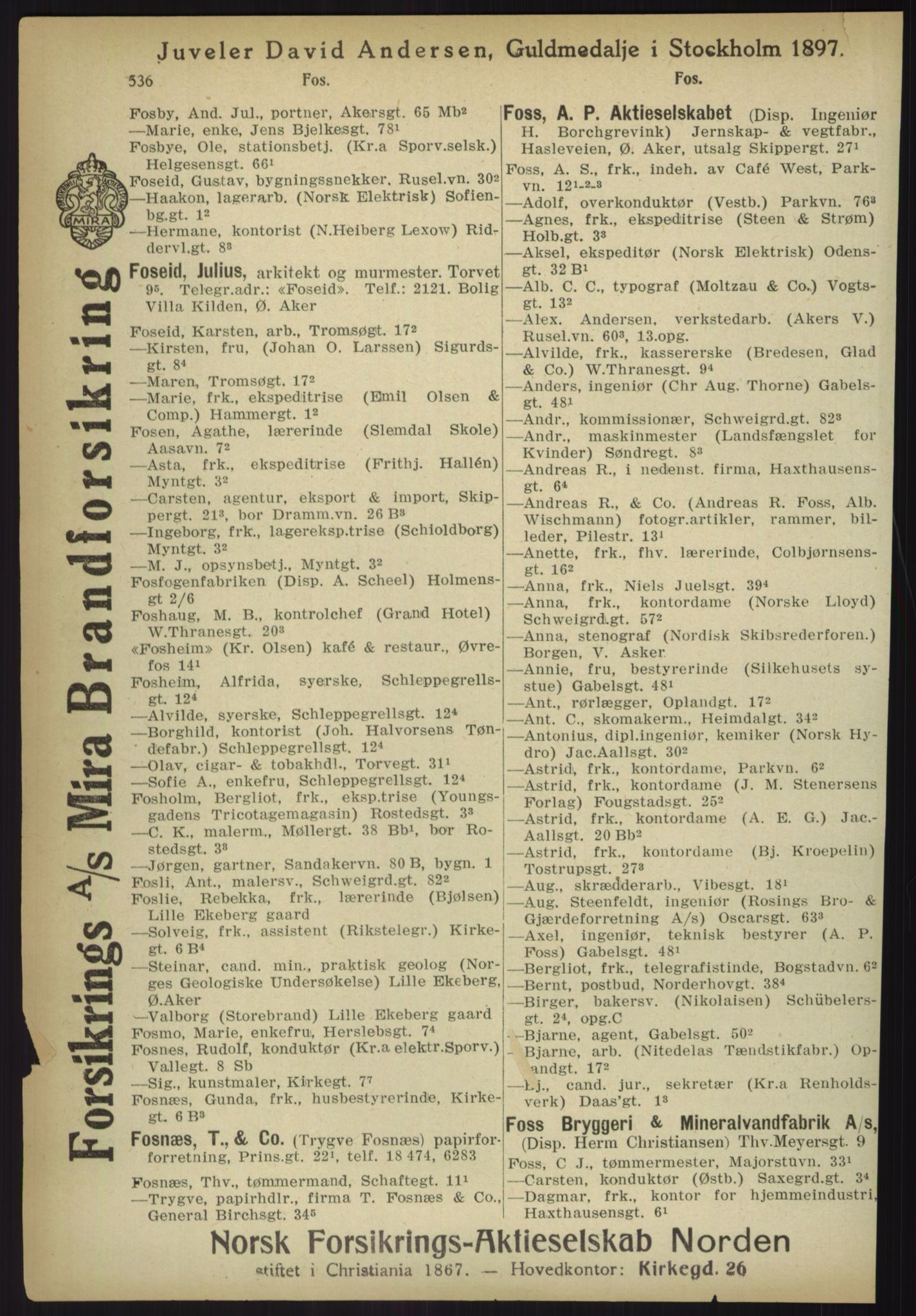 Kristiania/Oslo adressebok, PUBL/-, 1918, s. 561