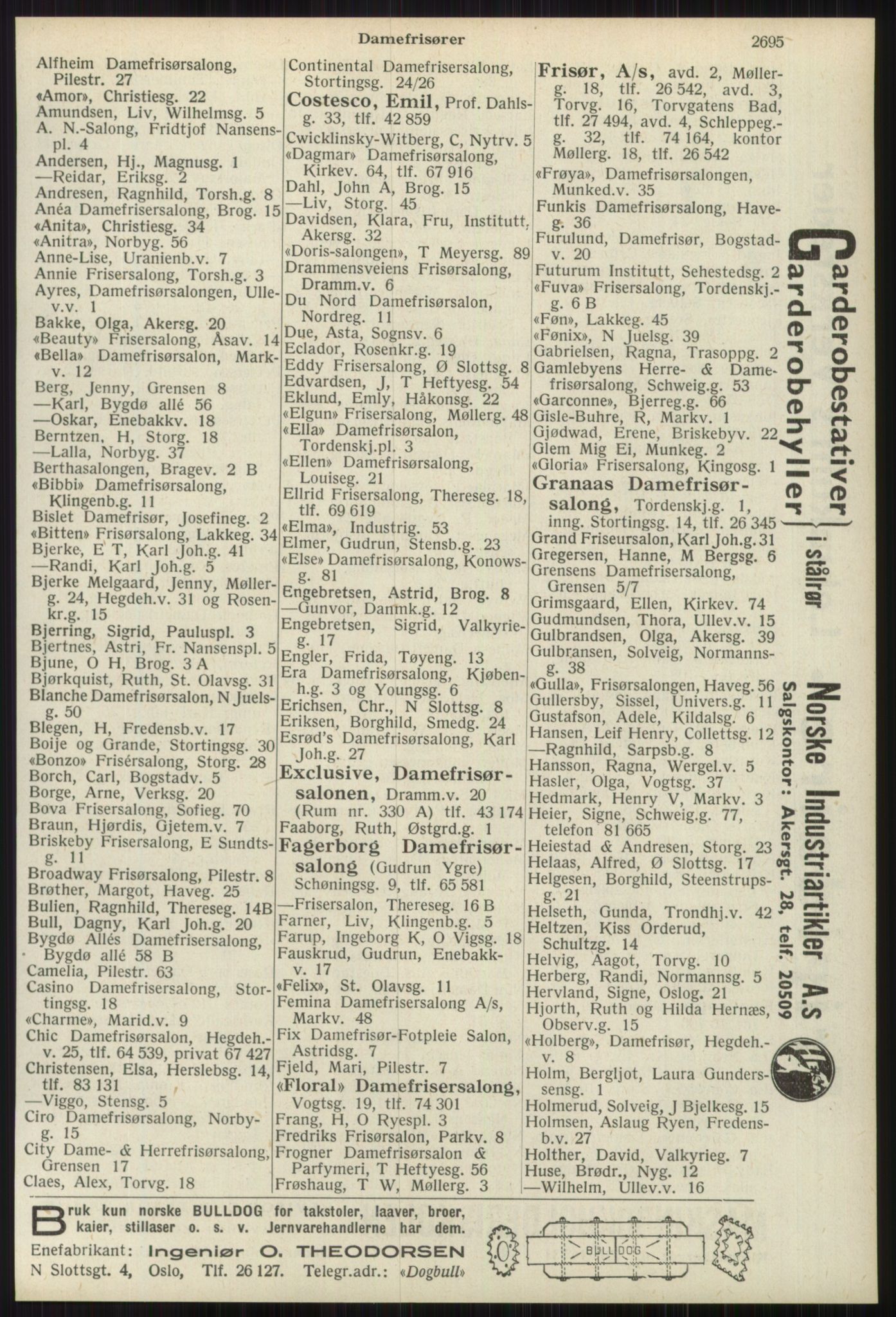 Kristiania/Oslo adressebok, PUBL/-, 1939, s. 2695
