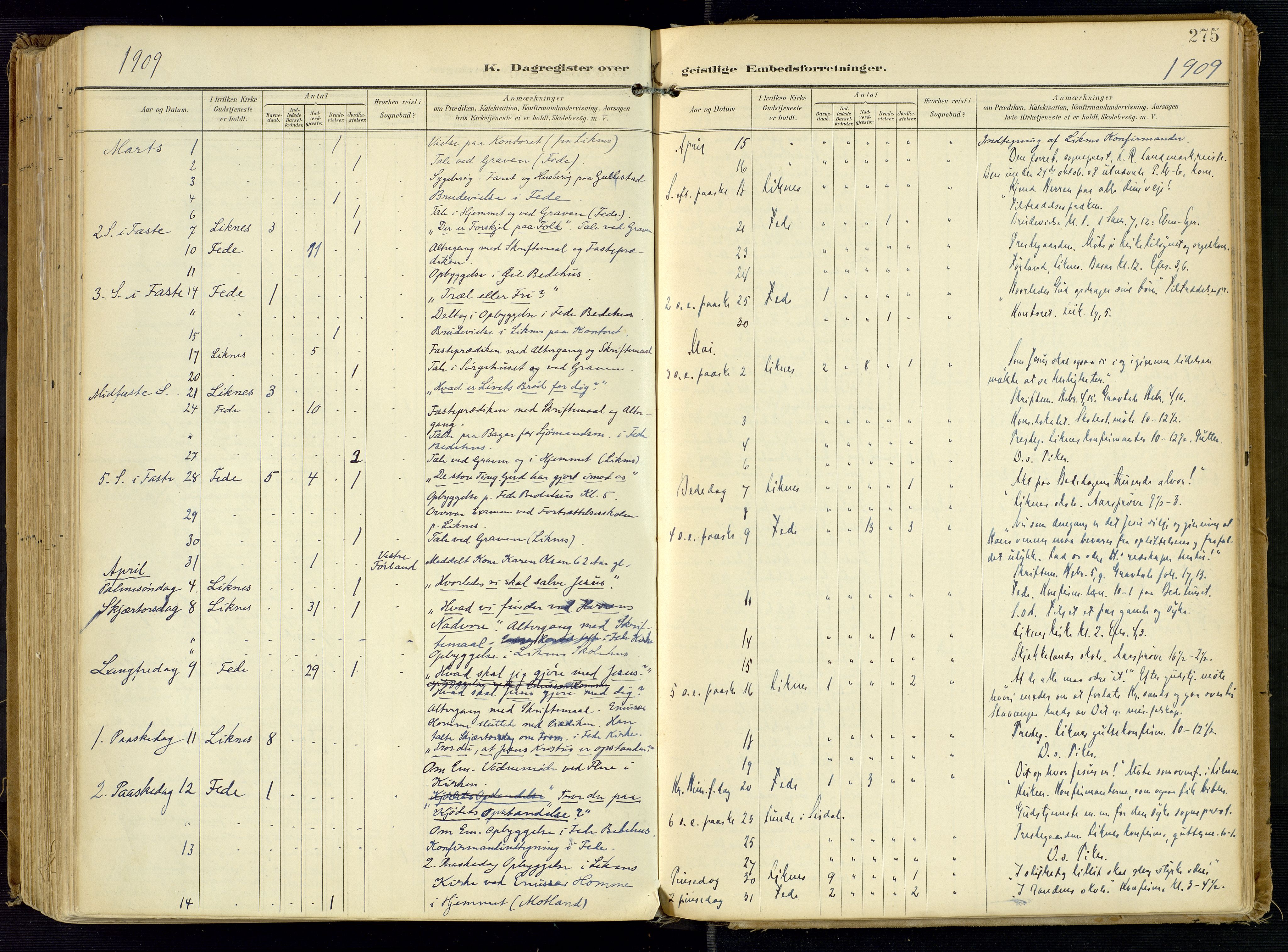 Kvinesdal sokneprestkontor, SAK/1111-0026/F/Fa/Fab/L0009: Ministerialbok nr. A 9, 1898-1915, s. 275