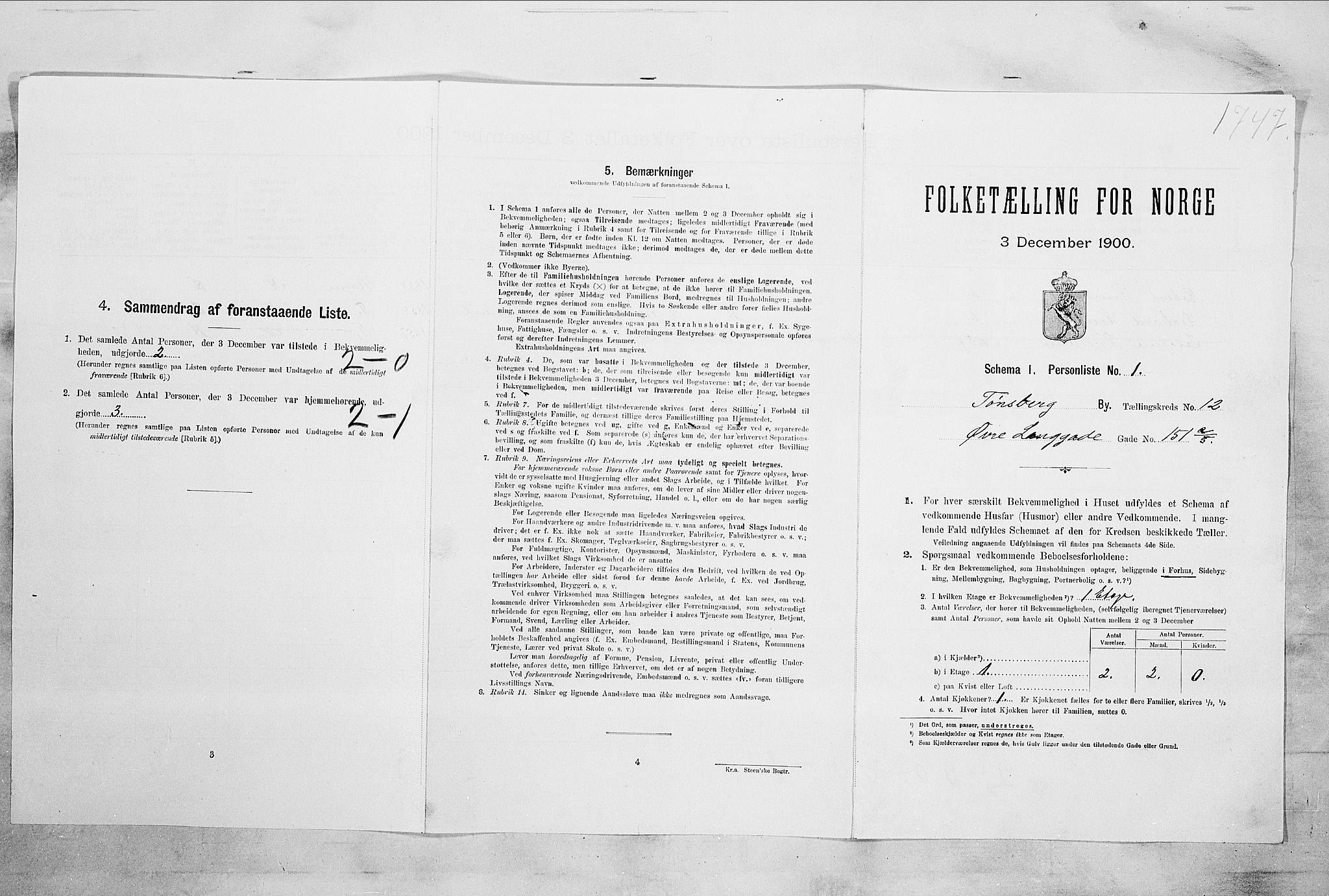 RA, Folketelling 1900 for 0705 Tønsberg kjøpstad, 1900, s. 1761