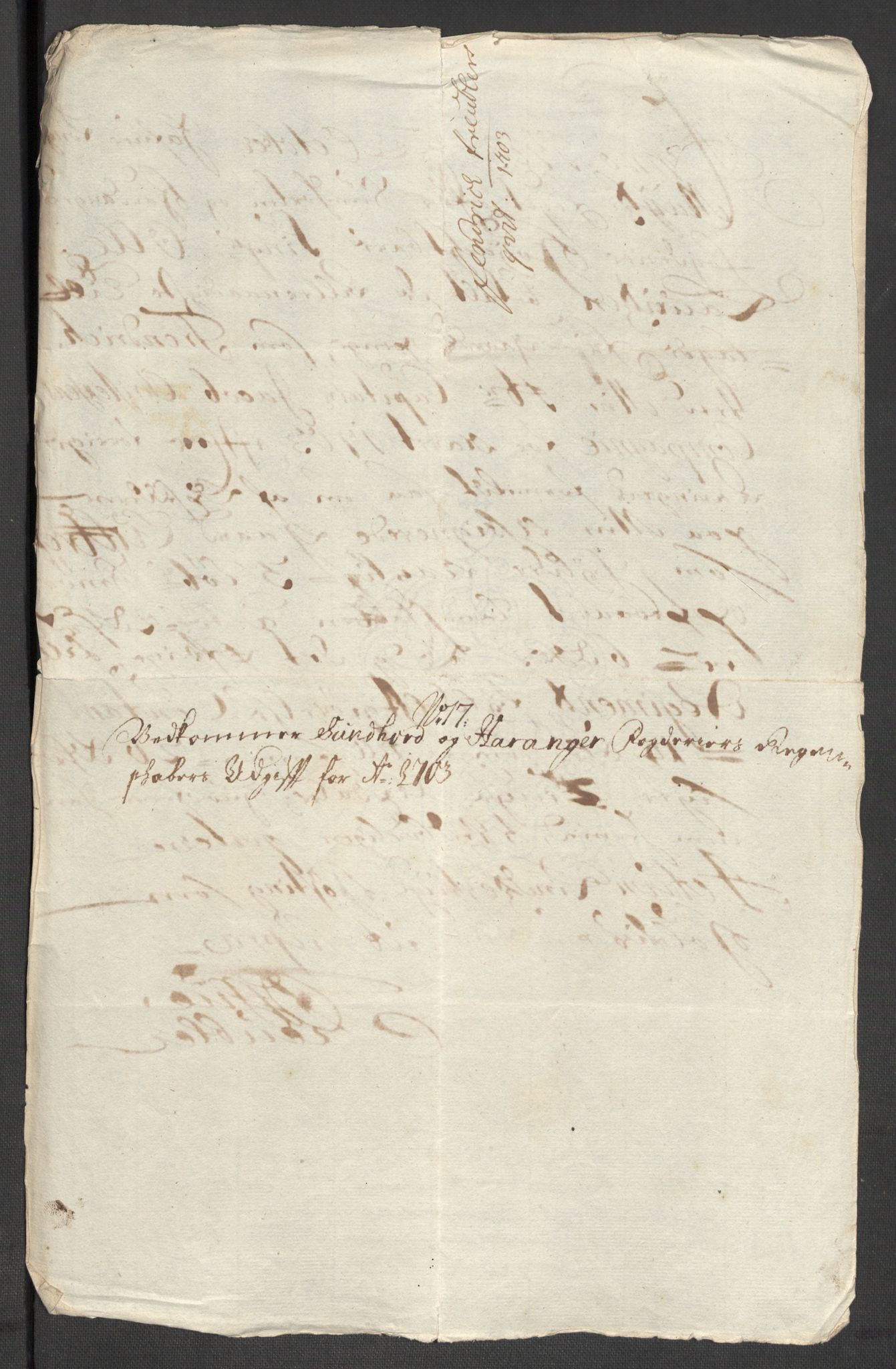 Rentekammeret inntil 1814, Reviderte regnskaper, Fogderegnskap, RA/EA-4092/R48/L2981: Fogderegnskap Sunnhordland og Hardanger, 1703, s. 246