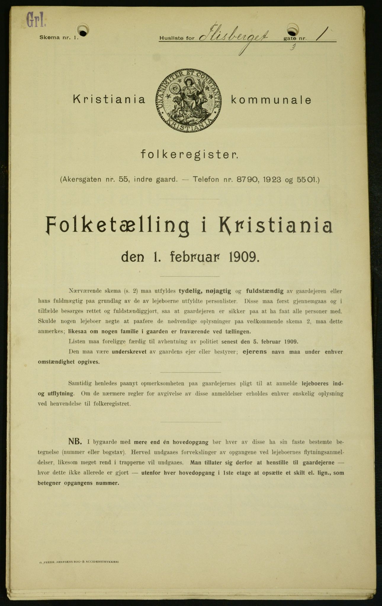OBA, Kommunal folketelling 1.2.1909 for Kristiania kjøpstad, 1909, s. 22220
