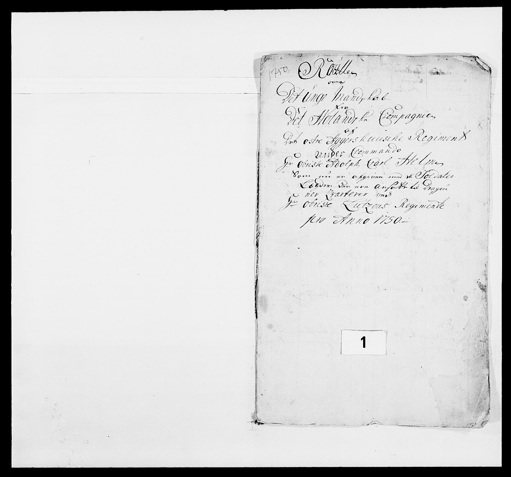 Kommanderende general (KG I) med Det norske krigsdirektorium, AV/RA-EA-5419/E/Ea/L0491: 2. Akershusiske regiment, 1750-1761, s. 7