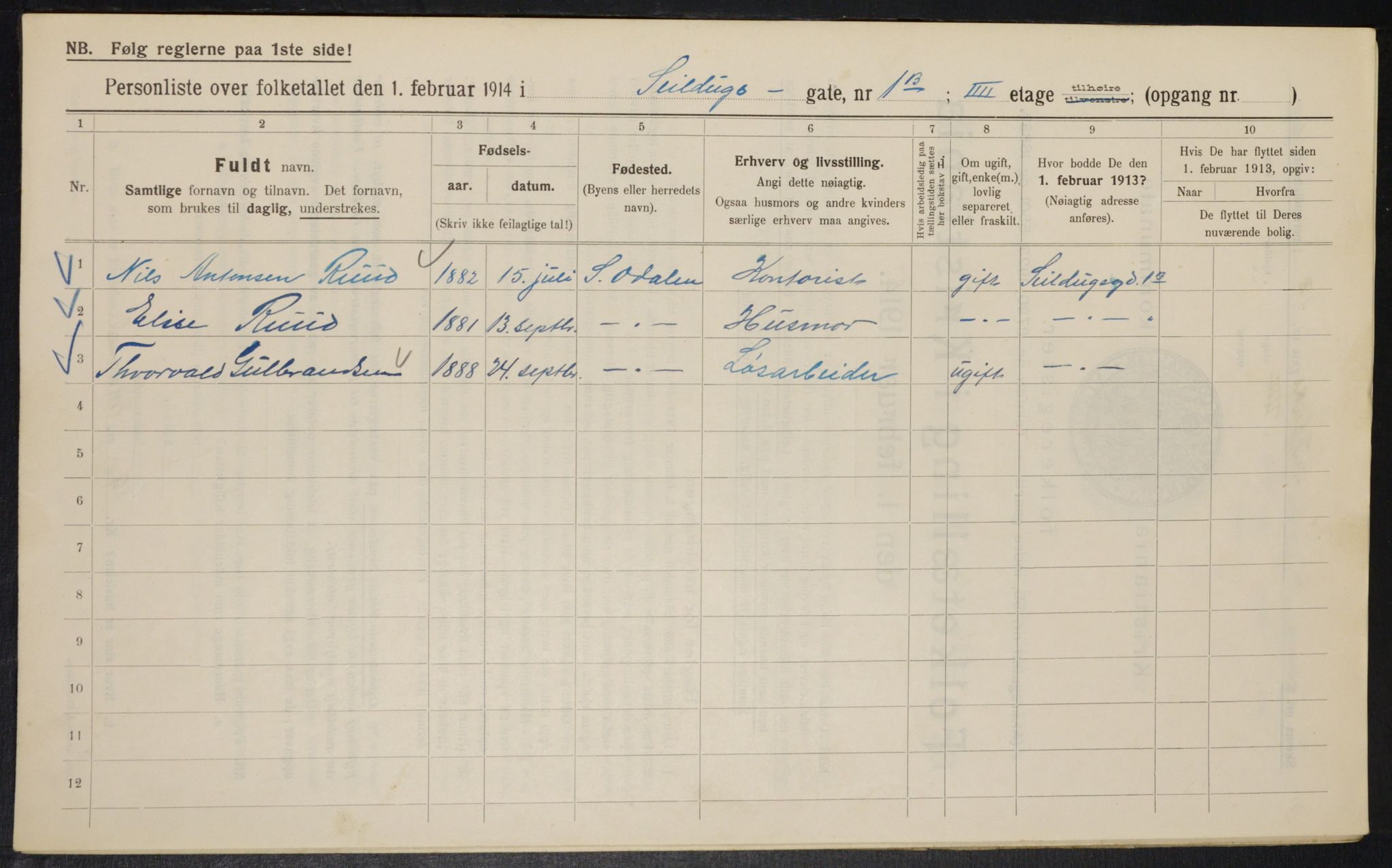 OBA, Kommunal folketelling 1.2.1914 for Kristiania, 1914, s. 93648