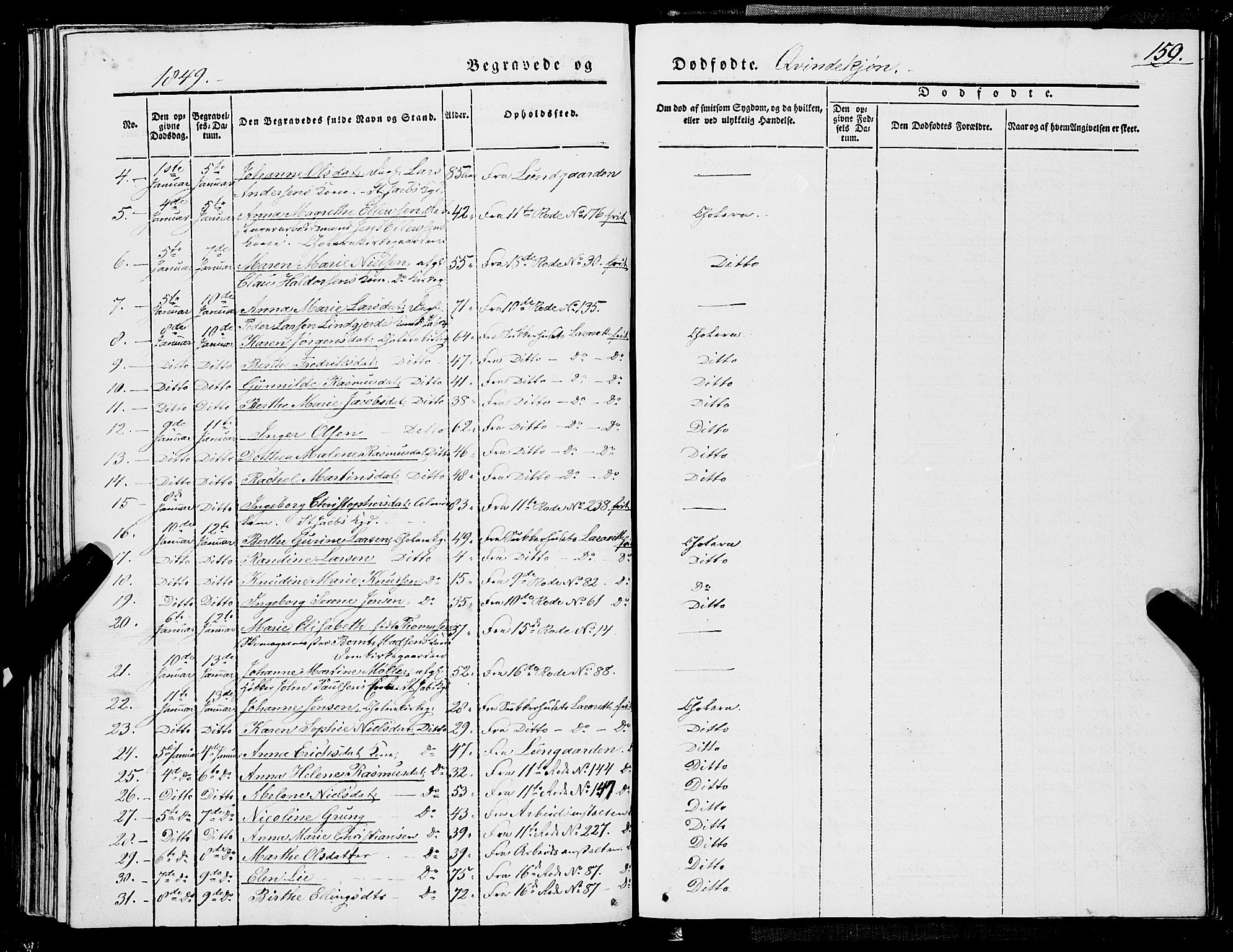 Domkirken sokneprestembete, SAB/A-74801/H/Haa/L0040: Ministerialbok nr. E 1, 1841-1853, s. 159