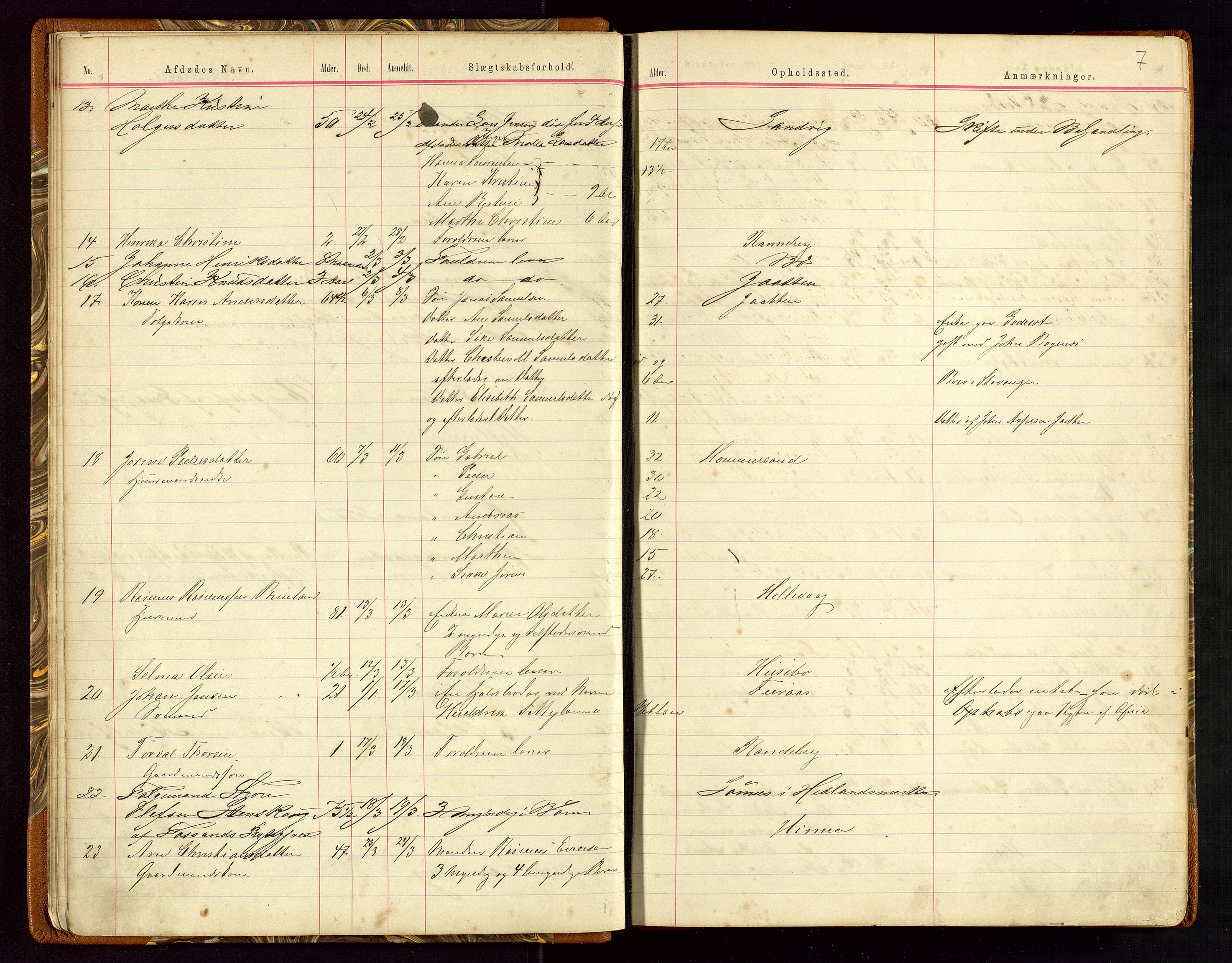 Hetland lensmannskontor, AV/SAST-A-100101/Gga/L0001: Dødsfallprotokoll, 1883-1910, s. 7