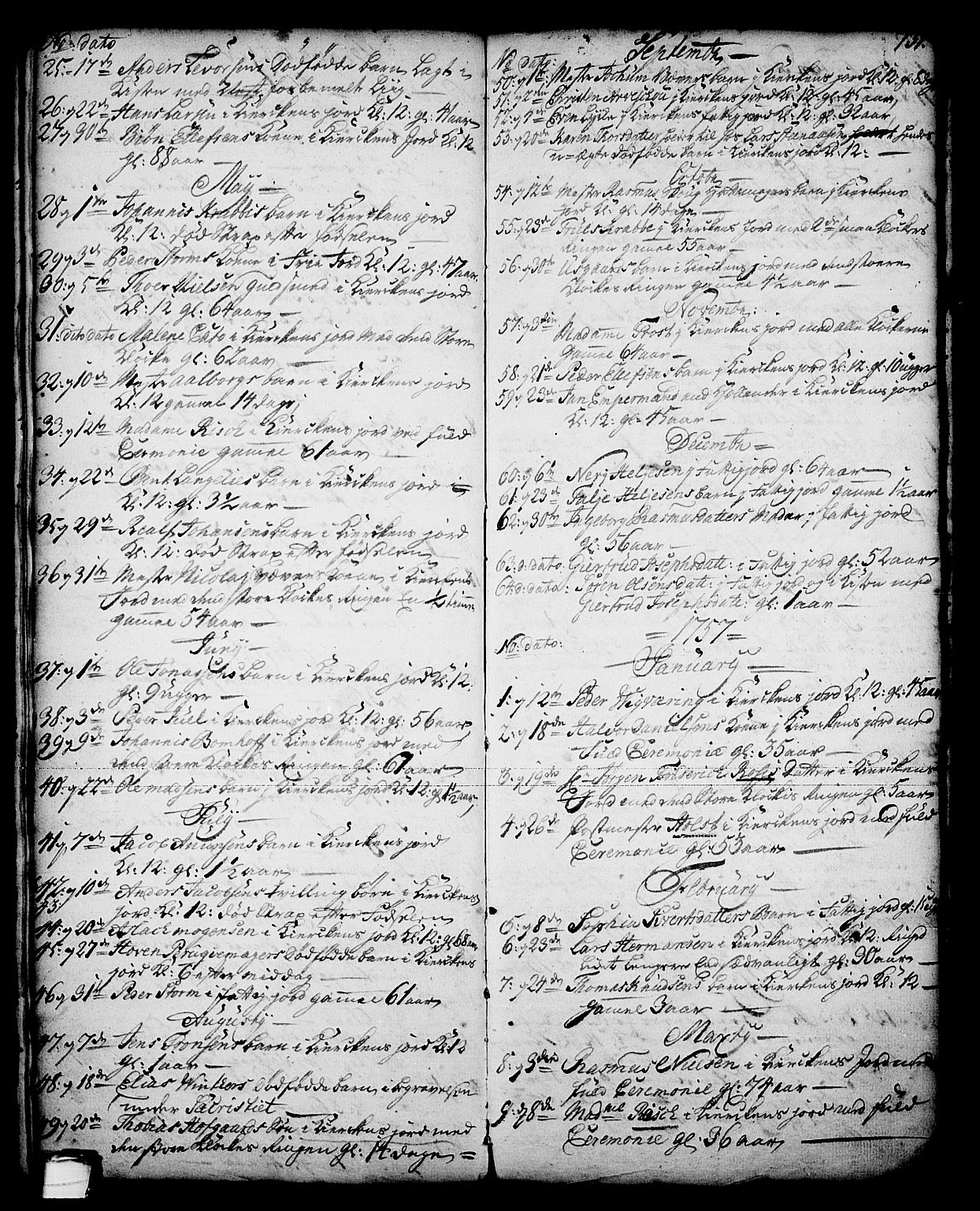 Skien kirkebøker, AV/SAKO-A-302/G/Ga/L0001: Klokkerbok nr. 1, 1756-1791, s. 131