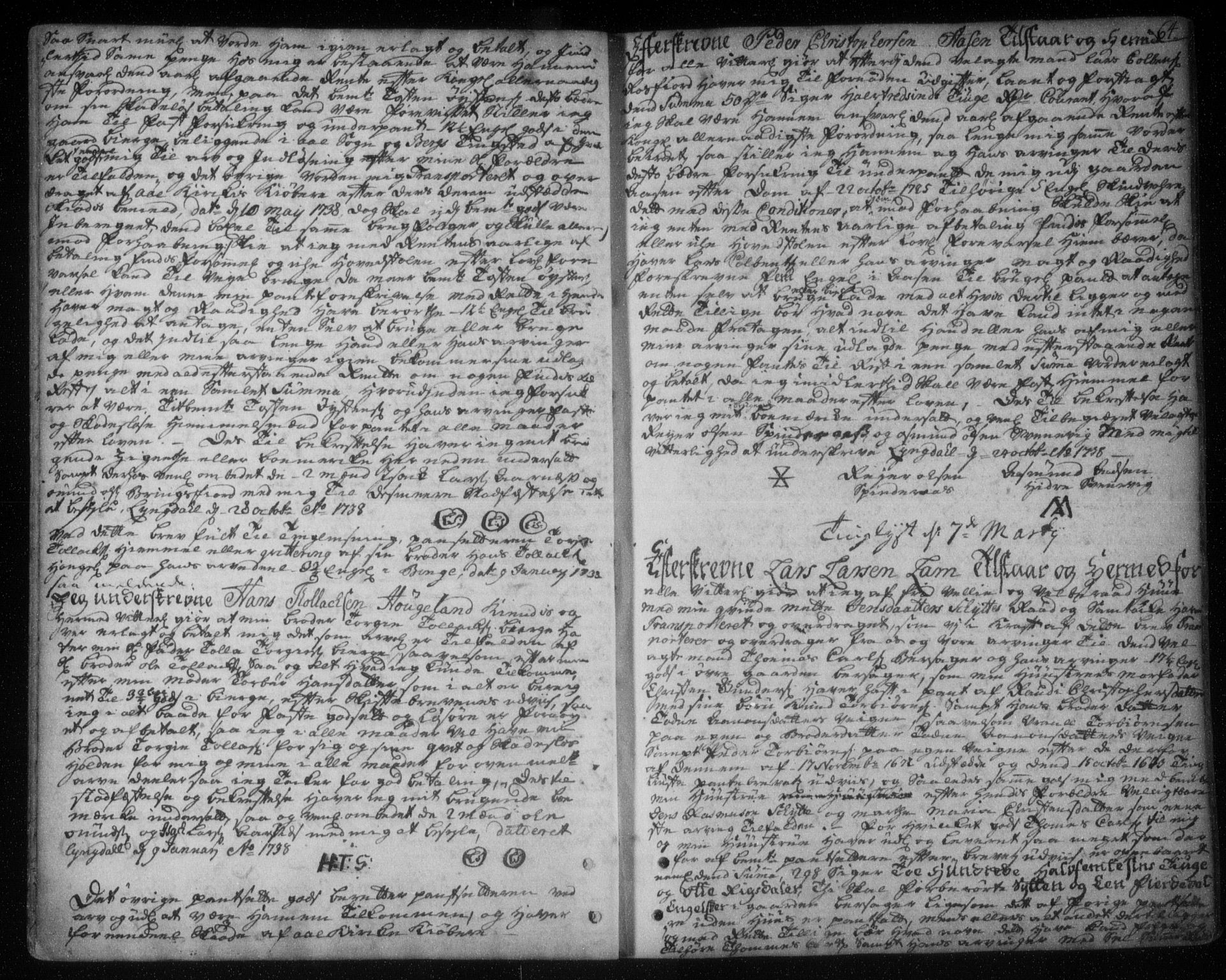 Lister sorenskriveri, SAK/1221-0003/G/Gb/L0003: Pantebok nr. 2, 1738-1744, s. 64