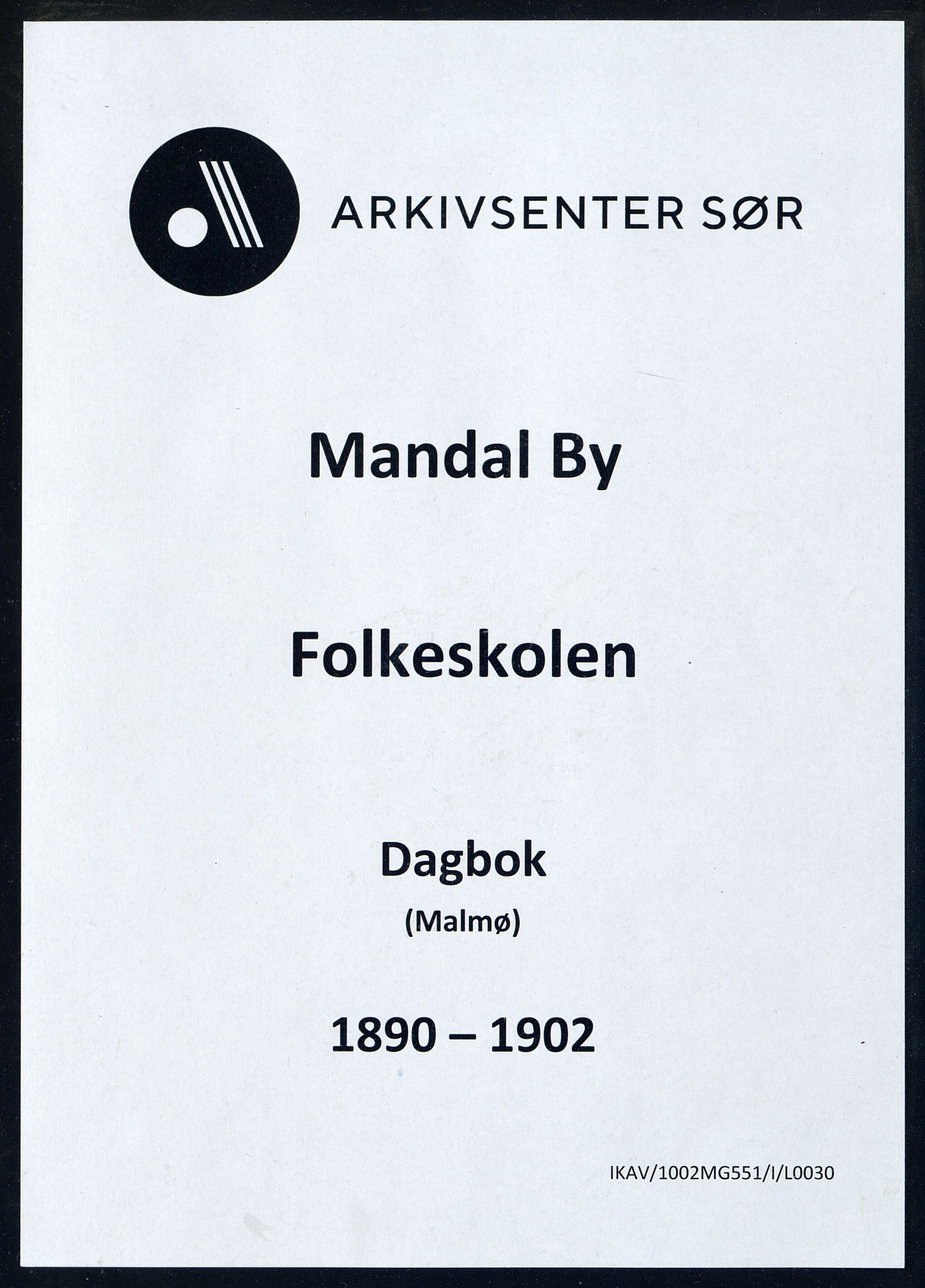 Mandal By - Mandal Allmueskole/Folkeskole/Skole, IKAV/1002MG551/I/L0030: Dagbok, 1890-1902