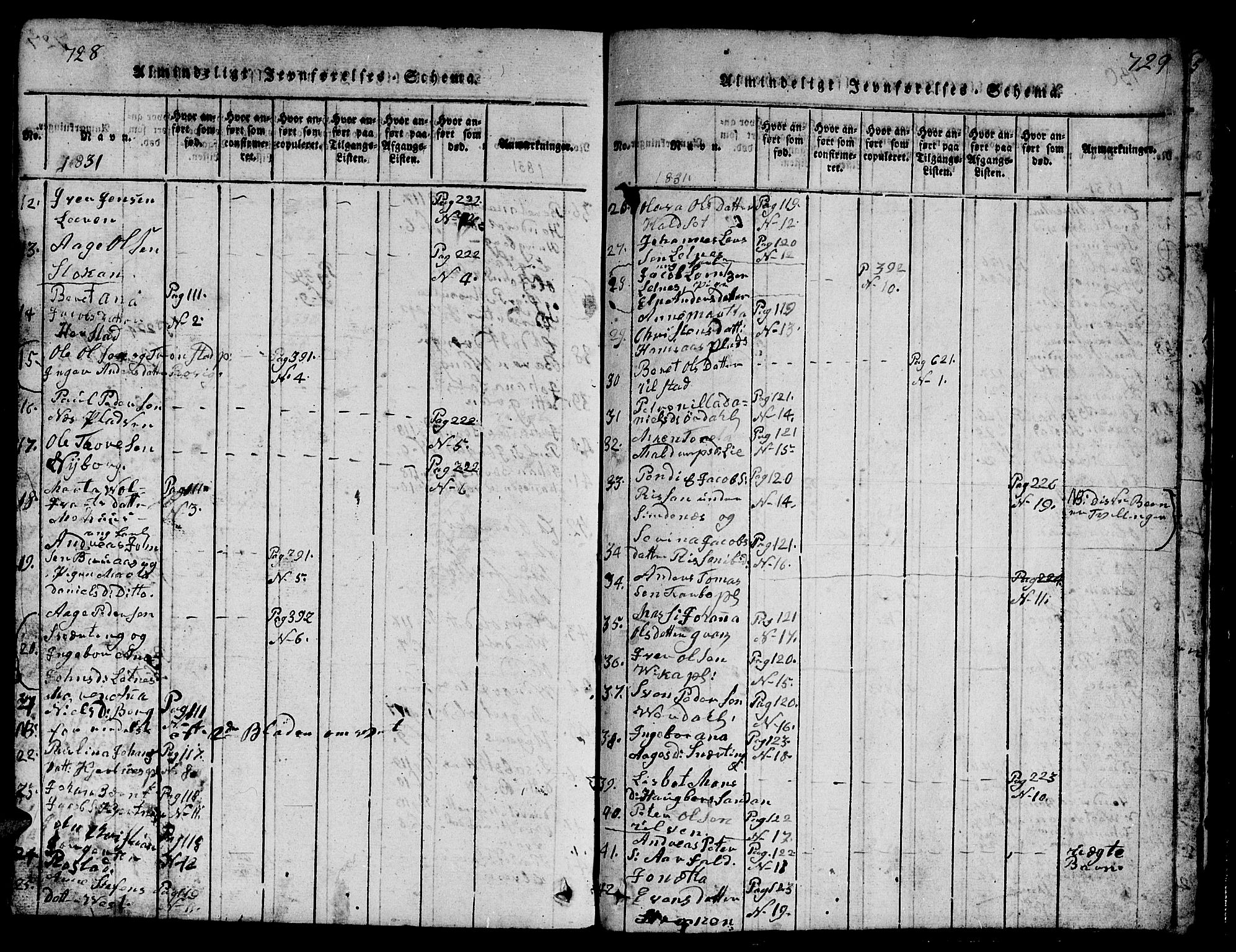 Ministerialprotokoller, klokkerbøker og fødselsregistre - Nord-Trøndelag, SAT/A-1458/730/L0298: Klokkerbok nr. 730C01, 1816-1849, s. 728-729