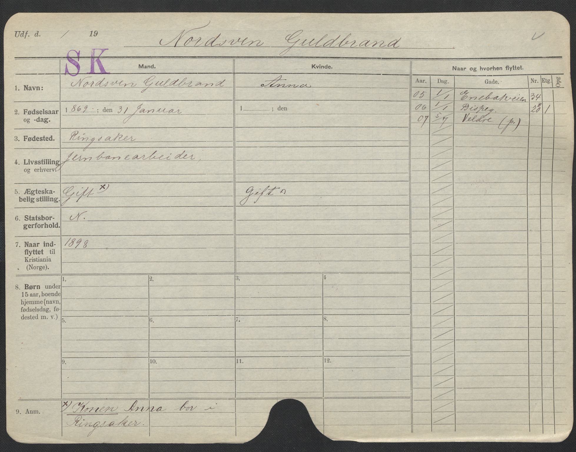 Oslo folkeregister, Registerkort, SAO/A-11715/F/Fa/Fac/L0008: Menn, 1906-1914, s. 507a