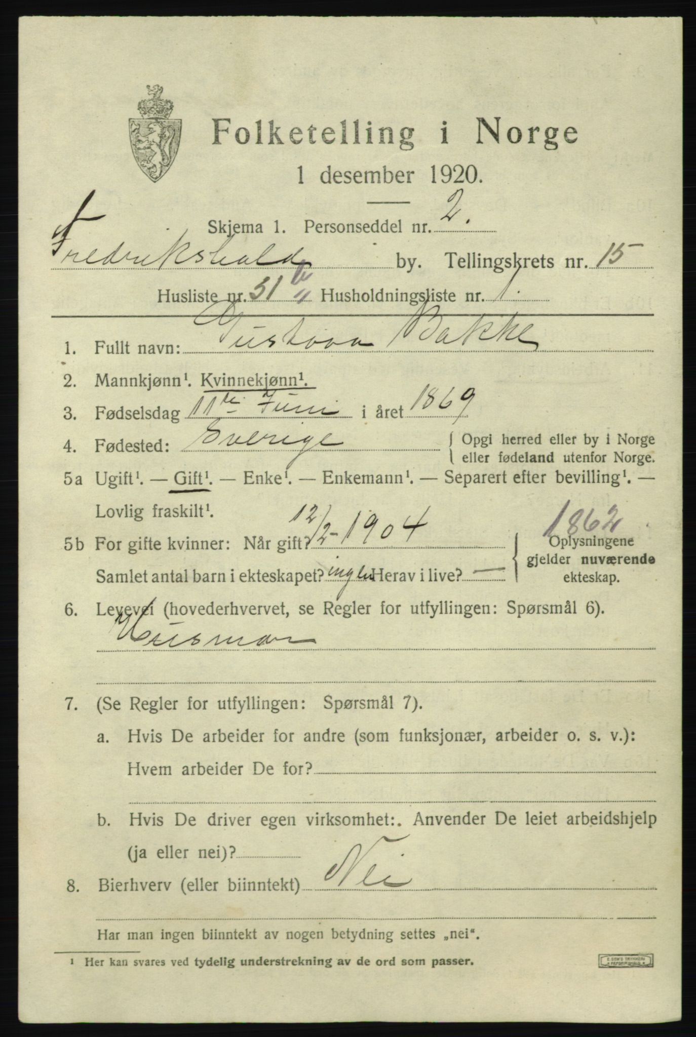 SAO, Folketelling 1920 for 0101 Fredrikshald kjøpstad, 1920, s. 23942
