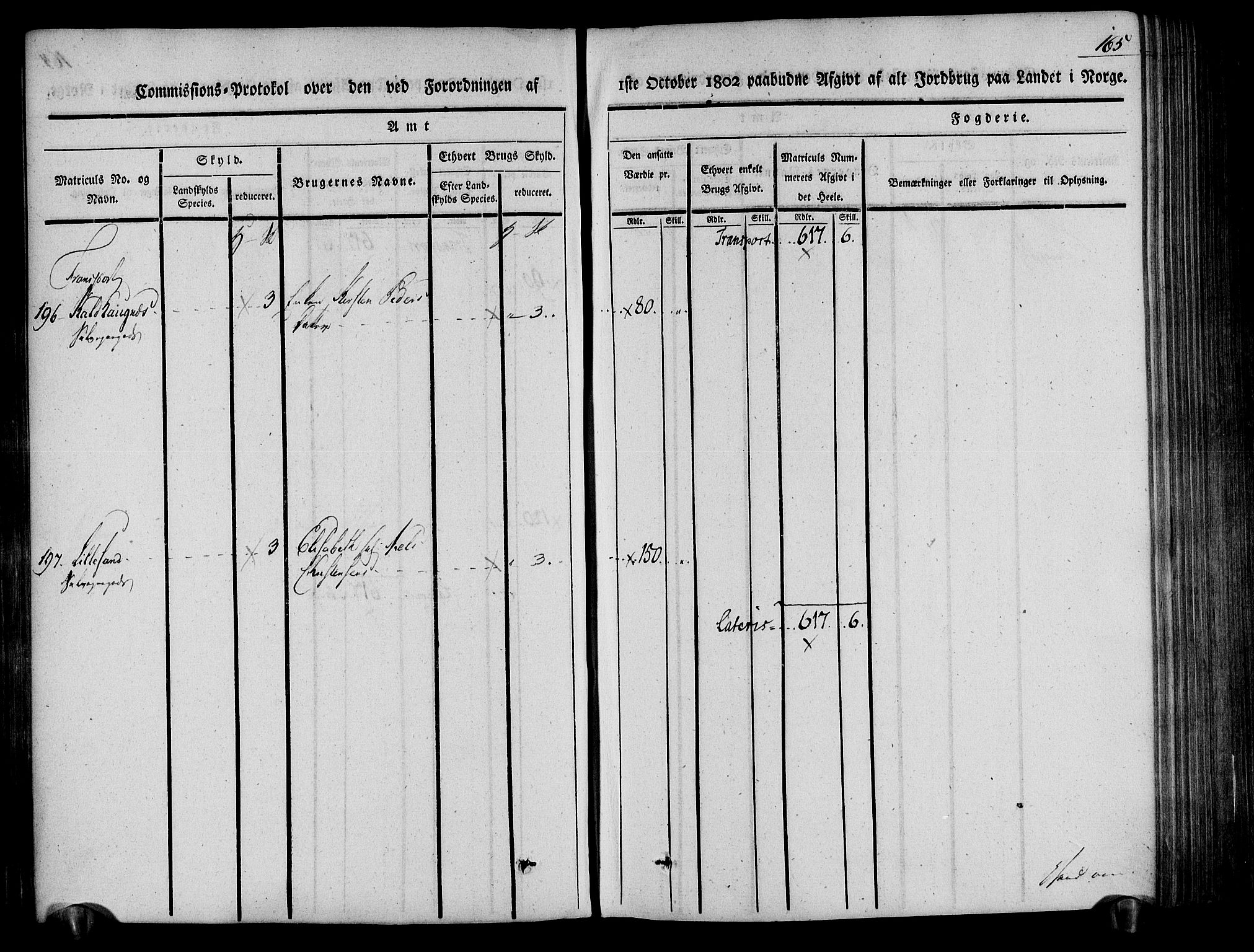 Rentekammeret inntil 1814, Realistisk ordnet avdeling, AV/RA-EA-4070/N/Ne/Nea/L0078: Nedenes fogderi. Kommisjonsprotokoll "Nr. 1", for Sand og Bringsvær skipreider, 1803, s. 167