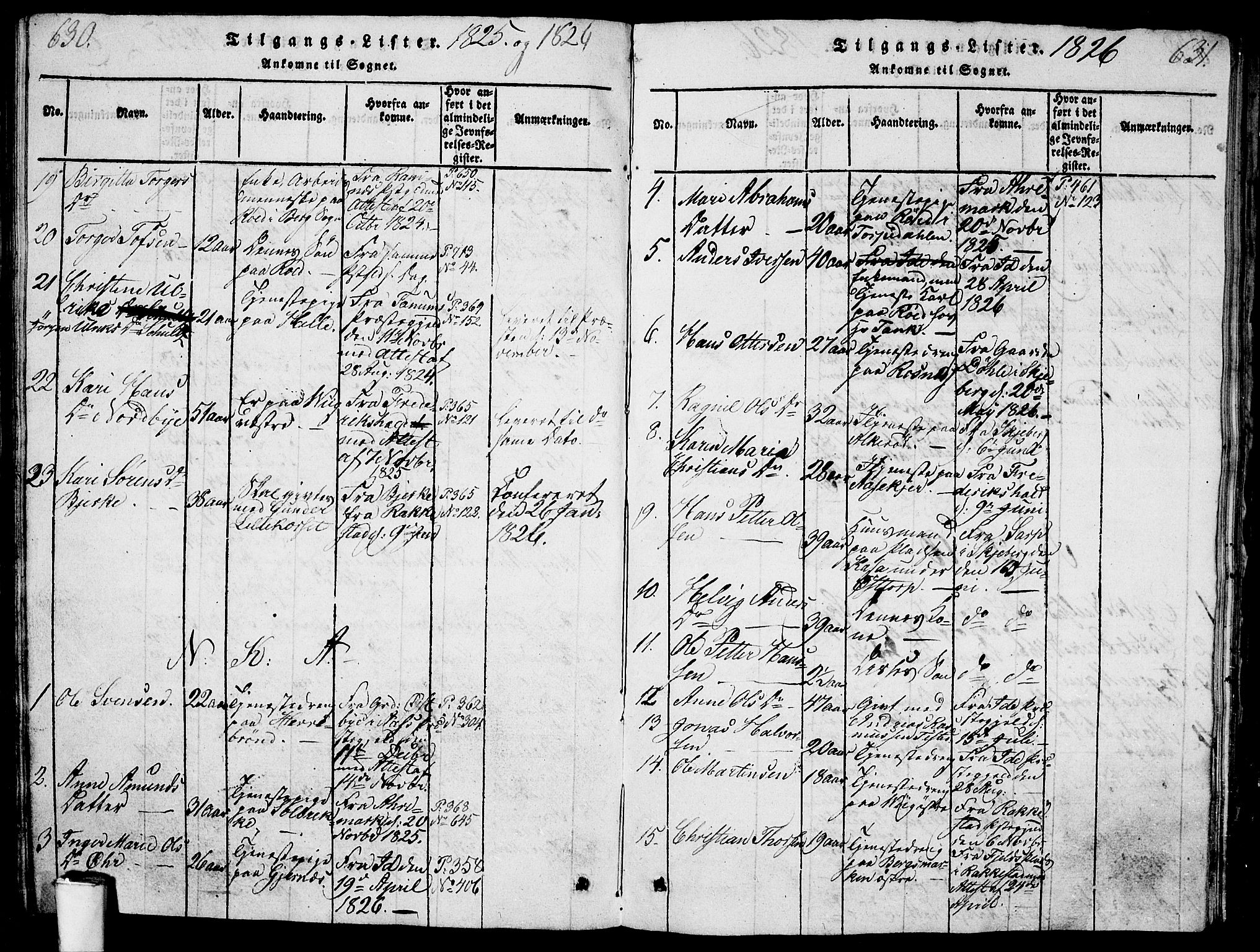 Berg prestekontor Kirkebøker, SAO/A-10902/G/Ga/L0001: Klokkerbok nr. I 1, 1815-1832, s. 630-631