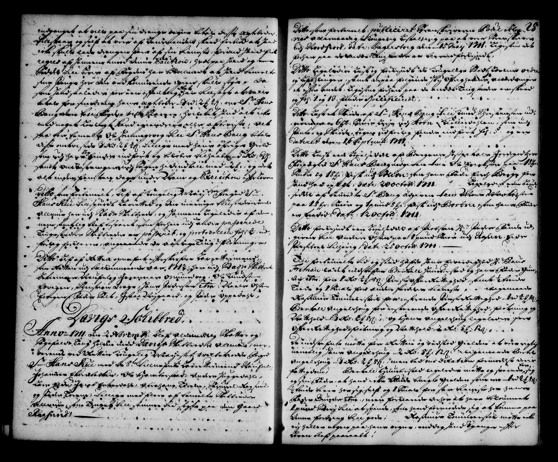 Nordfjord sorenskriveri, SAB/A-2801/01/01a/L0018: Tingbøker (justisprotokoller), 1711-1713, s. 27b-28a