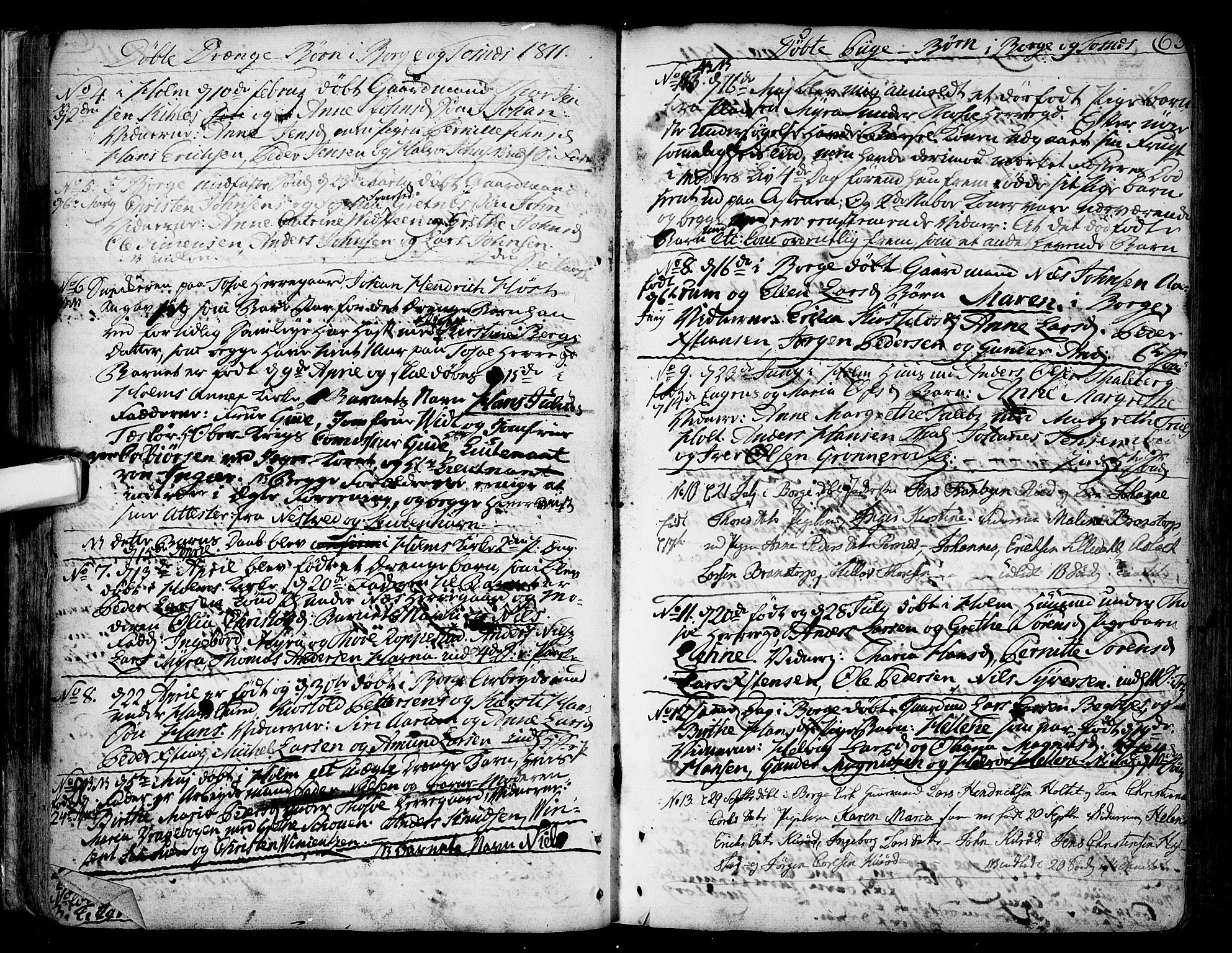 Borge prestekontor Kirkebøker, SAO/A-10903/F/Fa/L0002: Ministerialbok nr. I 2, 1791-1817, s. 63