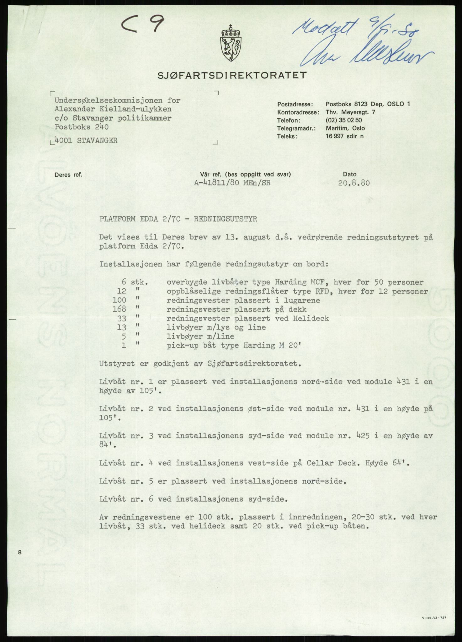 Justisdepartementet, Granskningskommisjonen ved Alexander Kielland-ulykken 27.3.1980, AV/RA-S-1165/D/L0007: B Stavanger Drilling A/S (Doku.liste + B1-B3 av av 4)/C Phillips Petroleum Company Norway (Doku.liste + C1-C12 av 12)/D Forex Neptune (Doku.liste + D1-D8 av 9), 1980-1981, s. 316